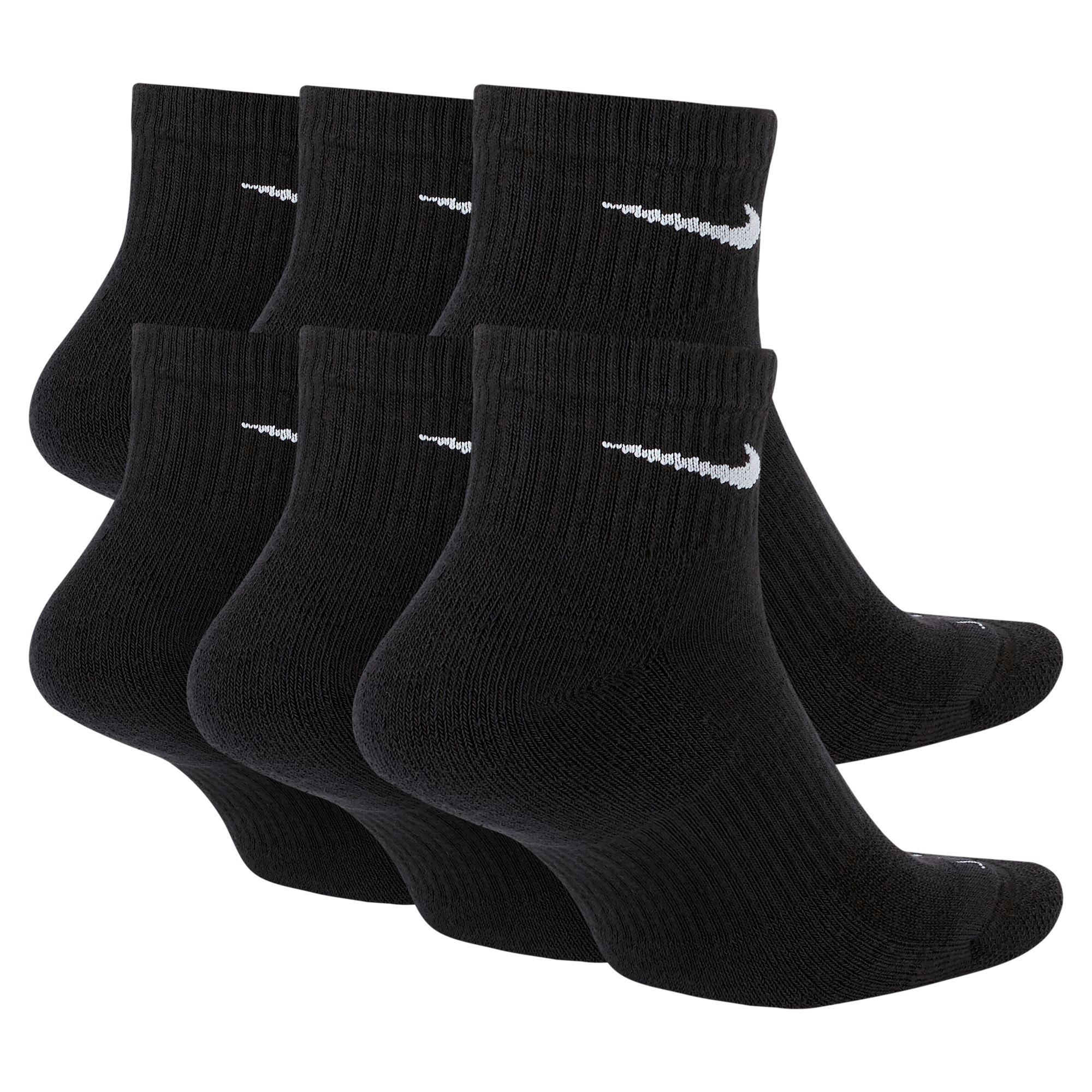 Nike Everyday Plus Cushioned Training Ankle Socks (6 Pairs) - Black - BLACK Thumbnail View 2