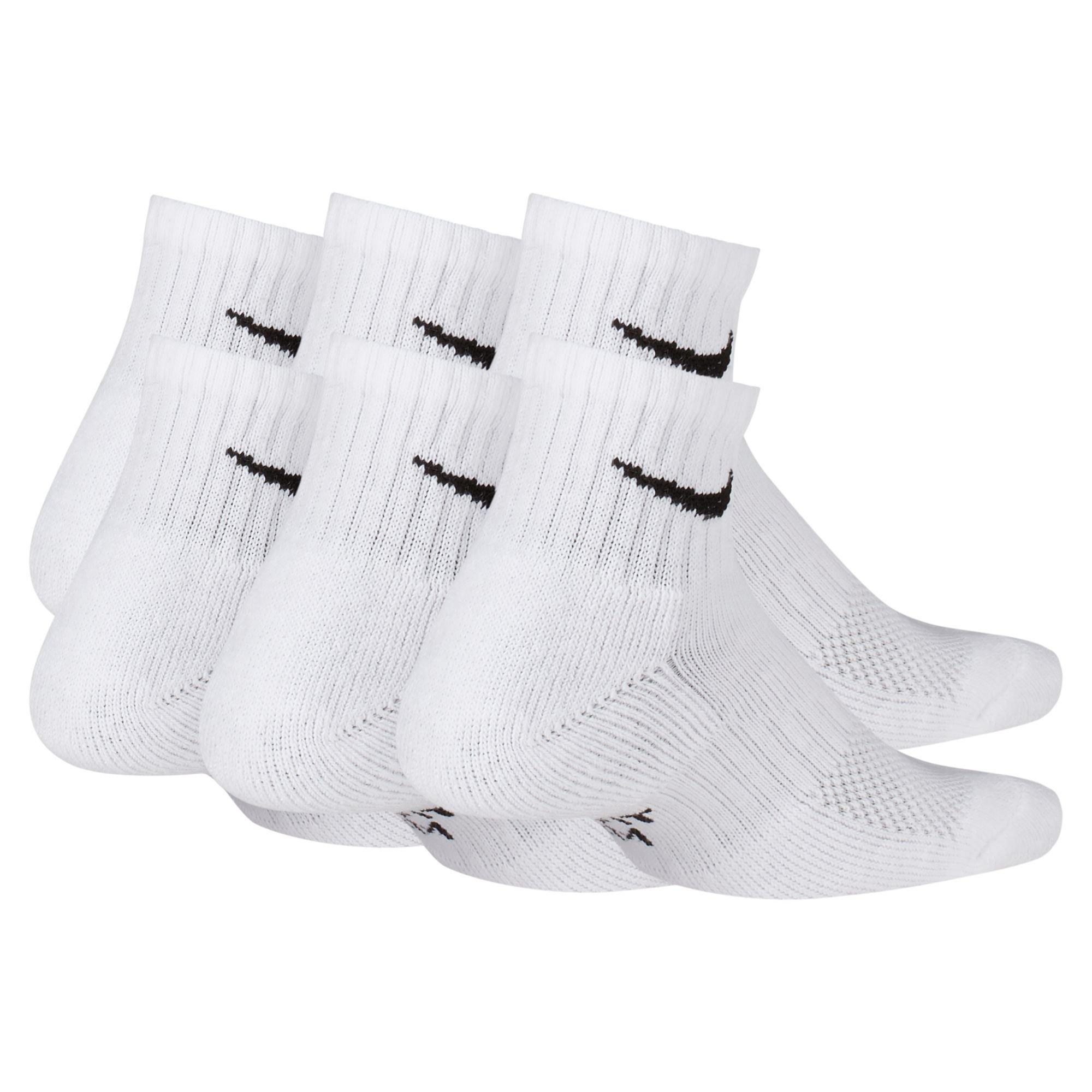 Nike Kids' Performance Cushioned Ankle Training Socks (6 Pair) - White - WHITE