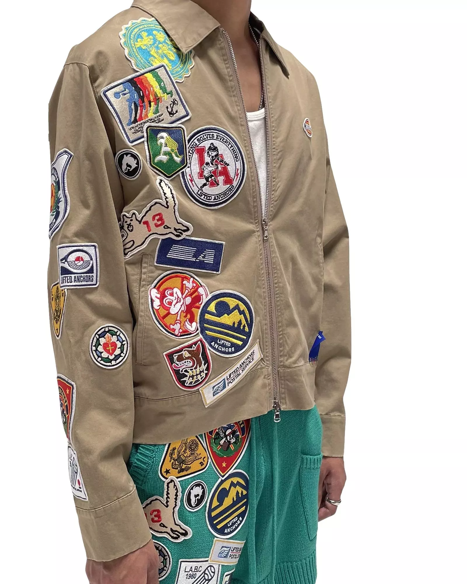 Lifted Anchors Men's Patched Mechanic Jacket - TAN