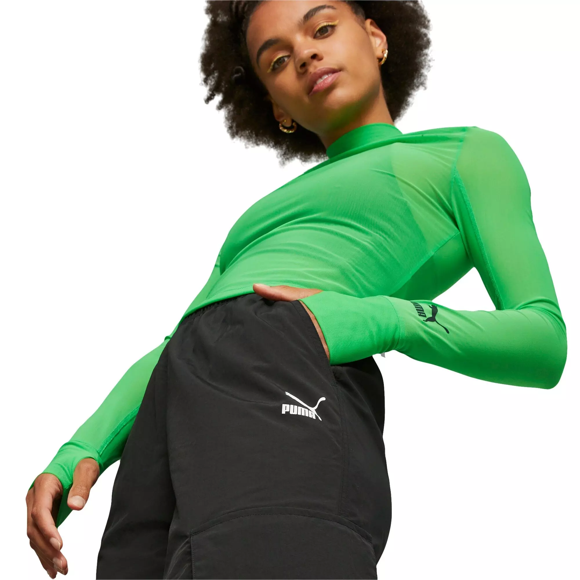 PUMA Women's Relax Woven Cargo Pants - Black - BLACK