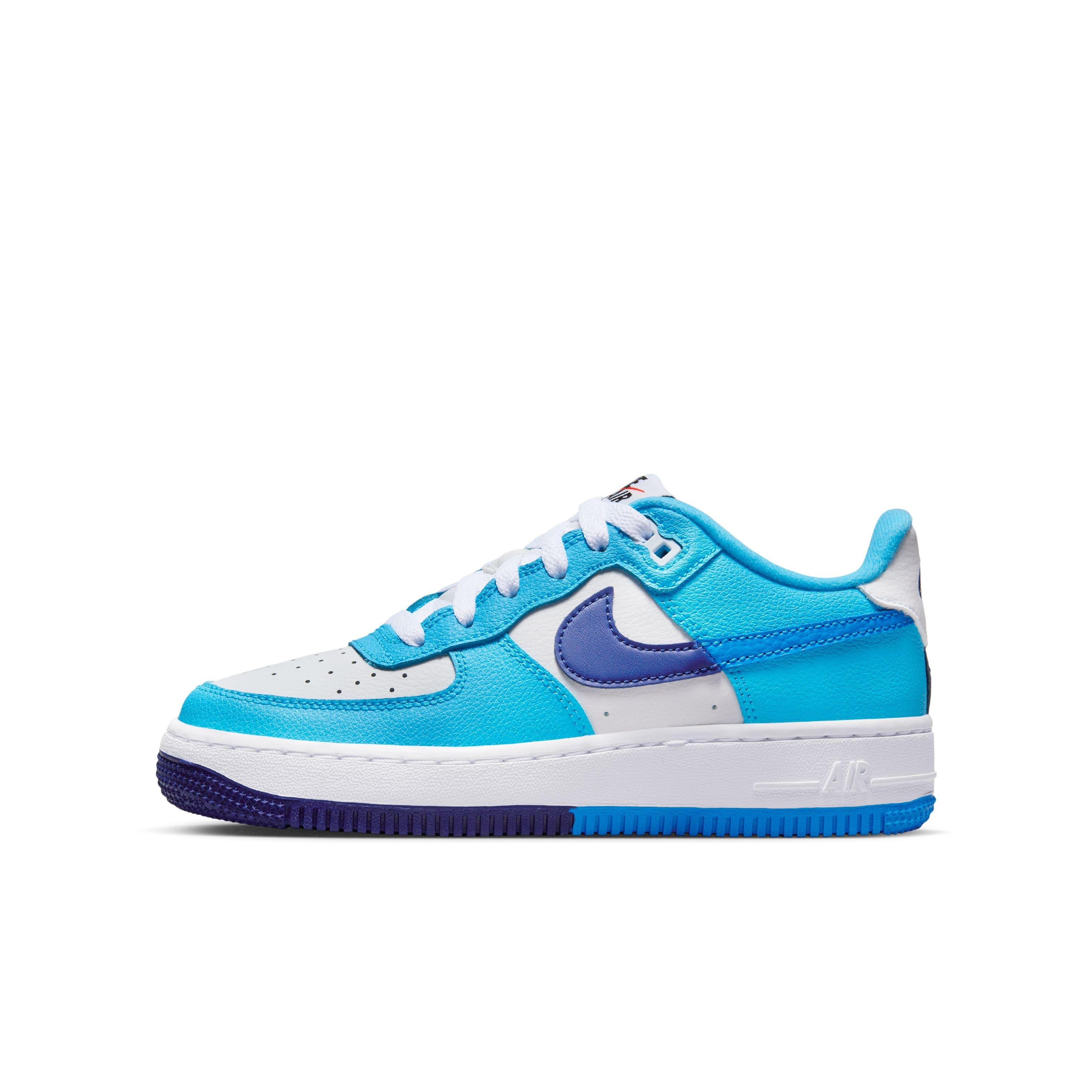 Nike Air Force 1 LV8 2 "White/Photo Blue/Deep Royal" Grade School Kids' Shoe - WHITE/BLUE Thumbnail View 6