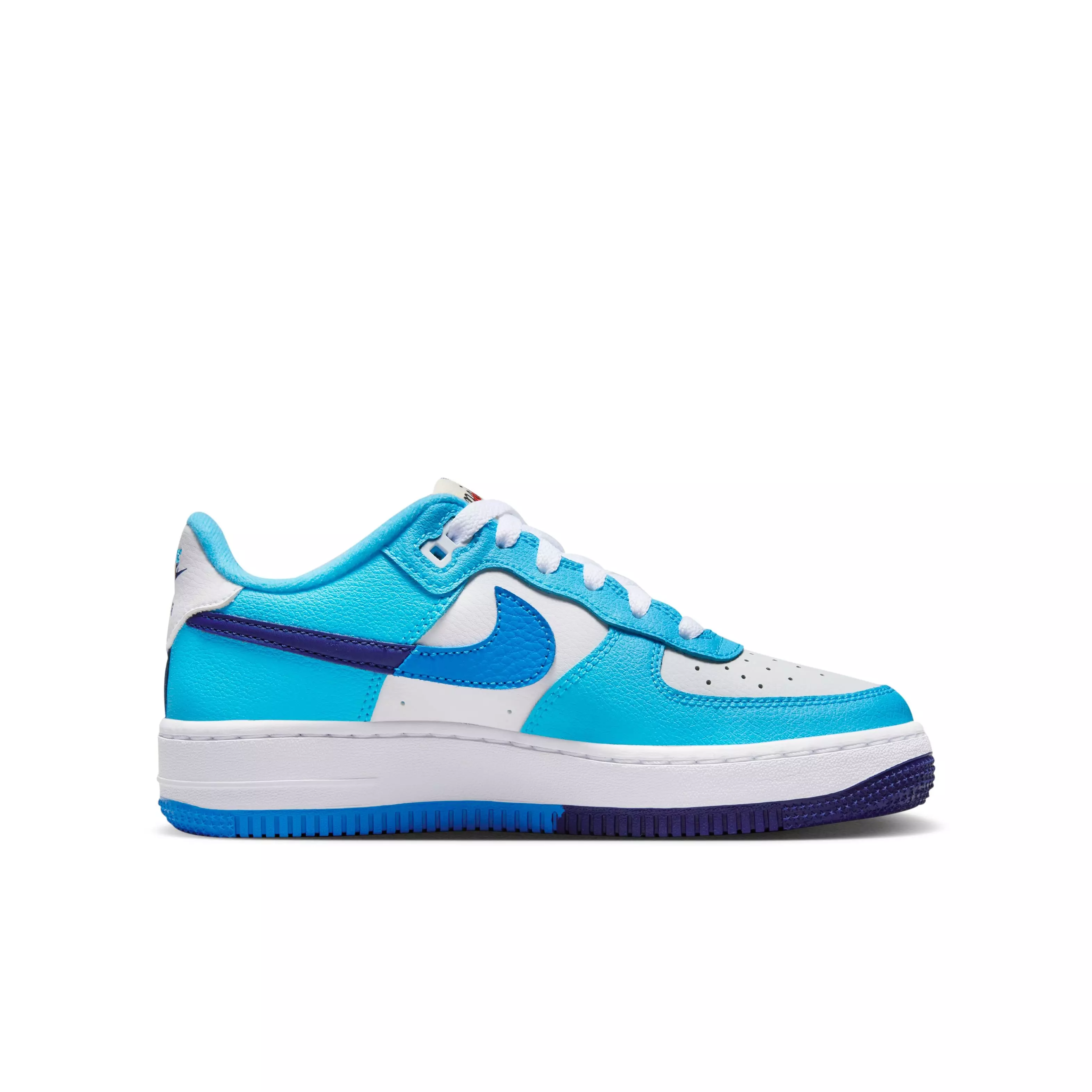Nike Air Force 1 LV8 2 "White/Photo Blue/Deep Royal" Grade School Kids' Shoe - WHITE/BLUE