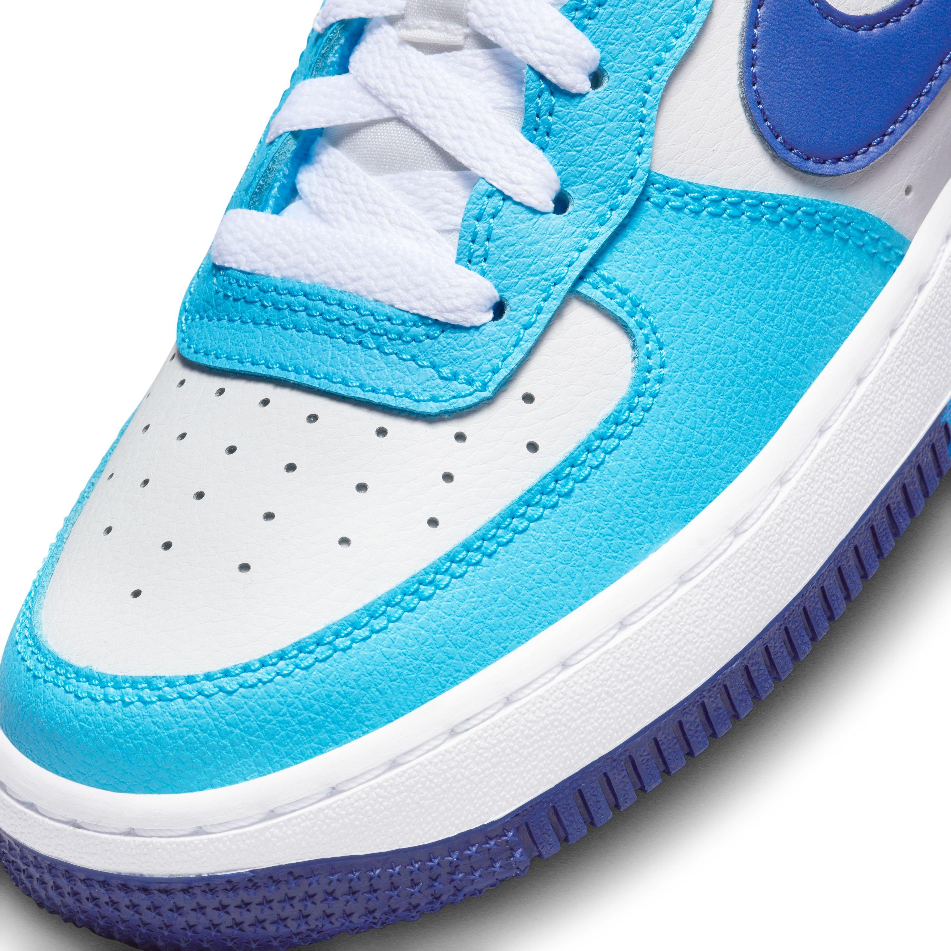 Nike Air Force 1 LV8 2 "White/Photo Blue/Deep Royal" Grade School Kids' Shoe - WHITE/BLUE Thumbnail View 4