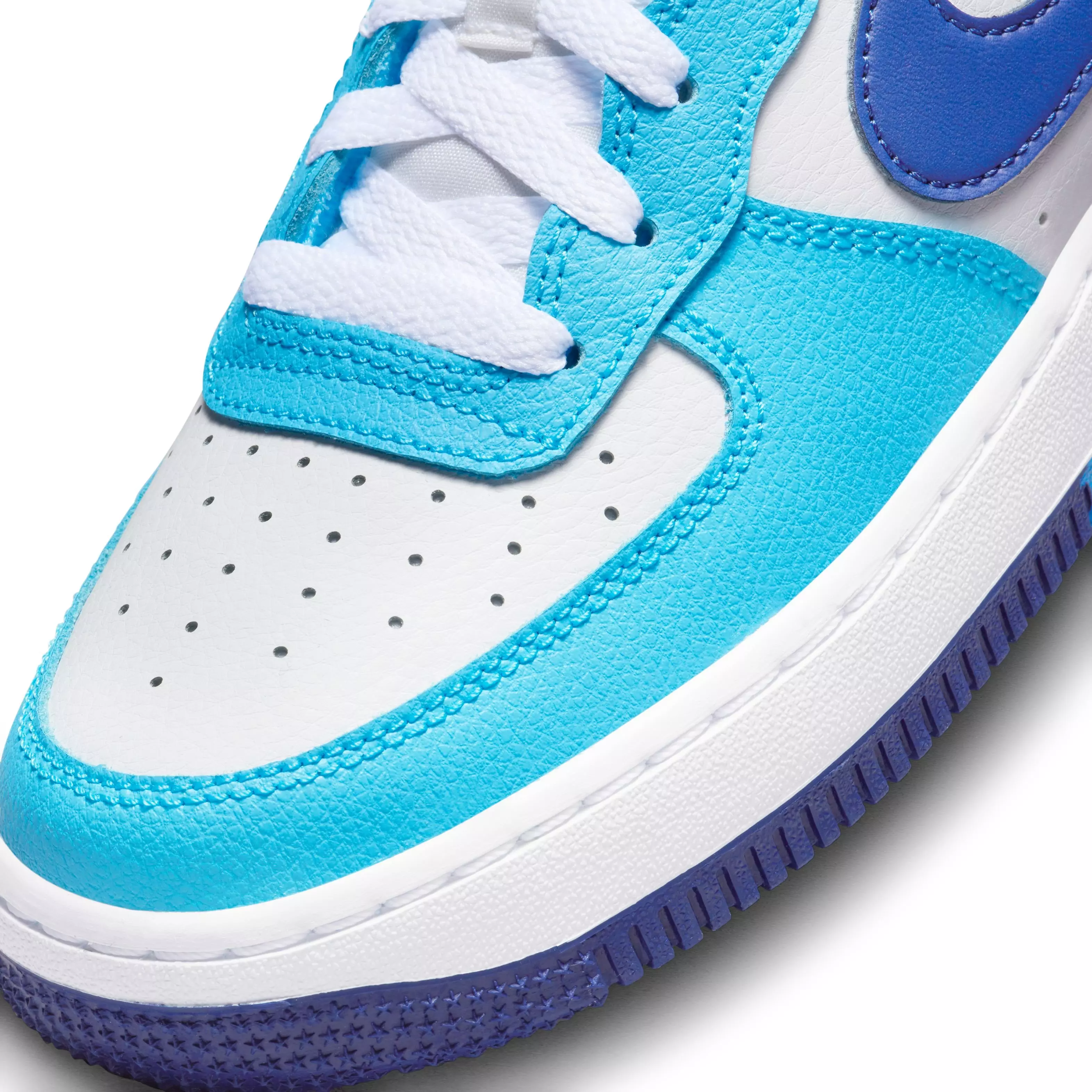 Nike Air Force 1 LV8 2 "White/Photo Blue/Deep Royal" Grade School Kids' Shoe - WHITE/BLUE