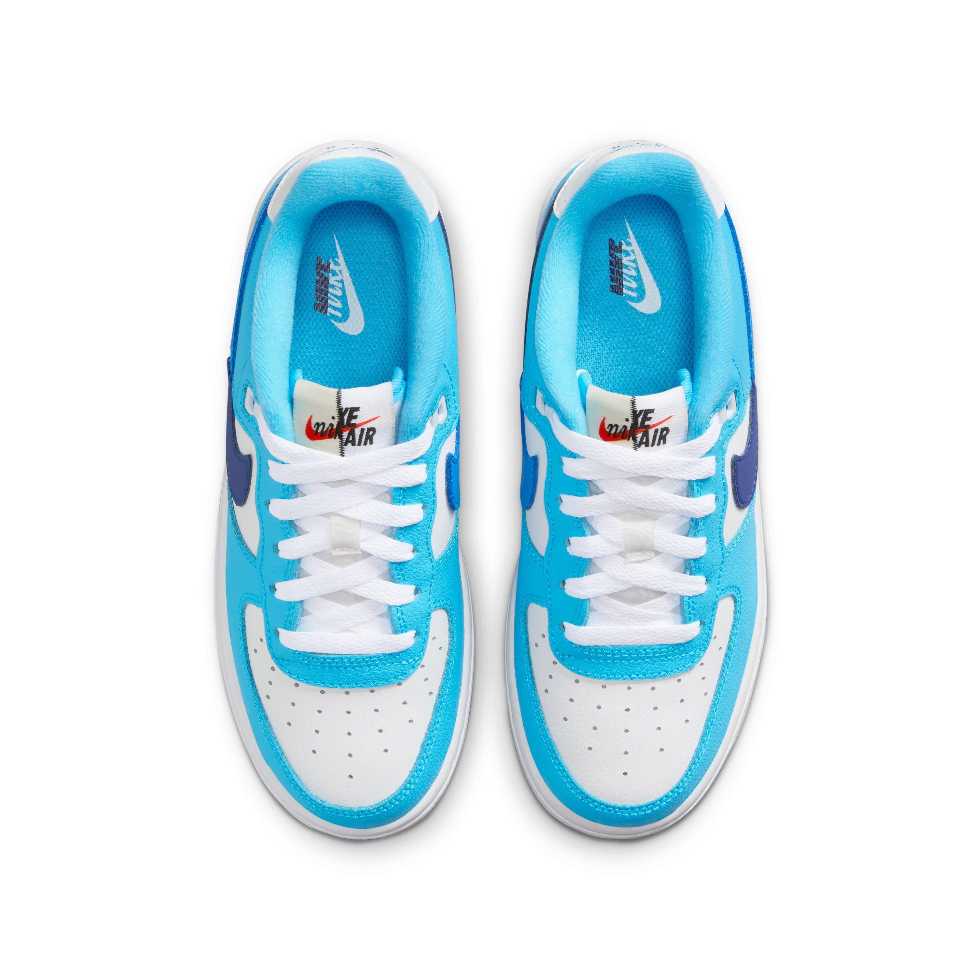 Nike Air Force 1 LV8 2 "White/Photo Blue/Deep Royal" Grade School Kids' Shoe - WHITE/BLUE Thumbnail View 9
