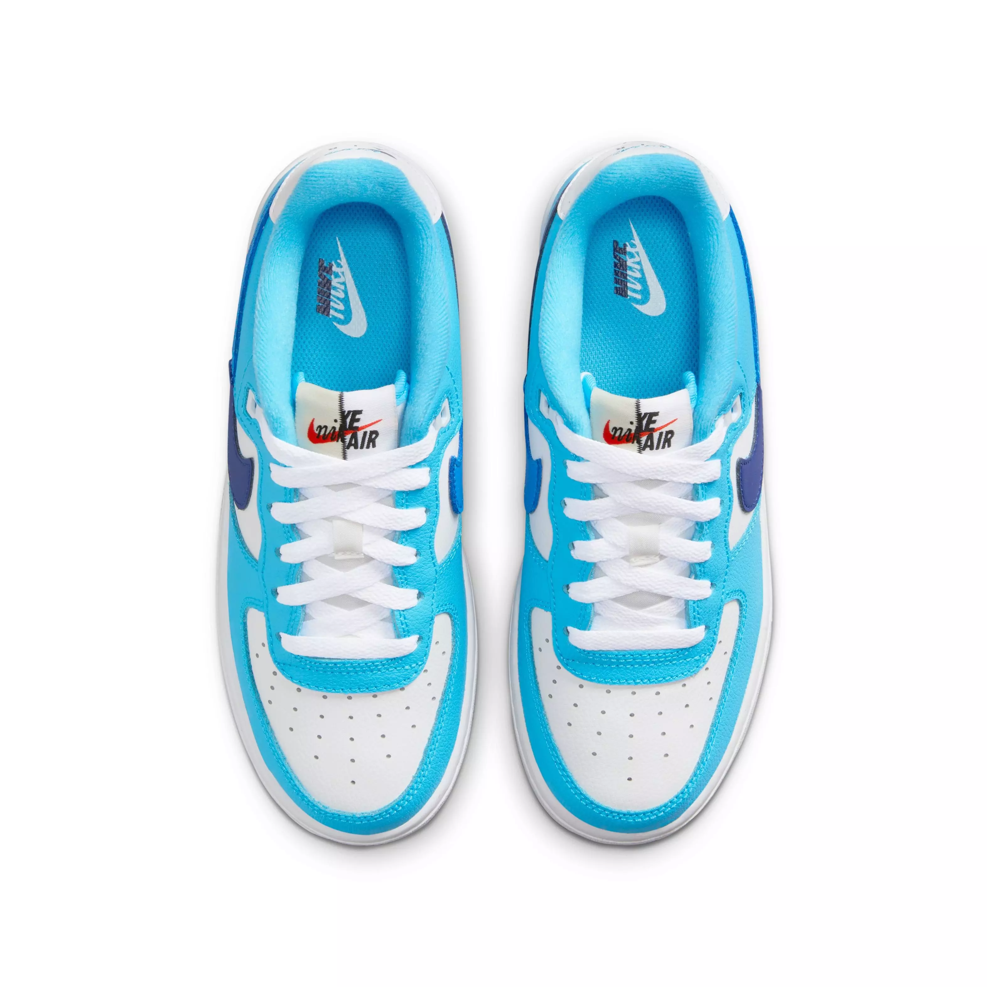 Nike Air Force 1 LV8 2 "White/Photo Blue/Deep Royal" Grade School Kids' Shoe - WHITE/BLUE