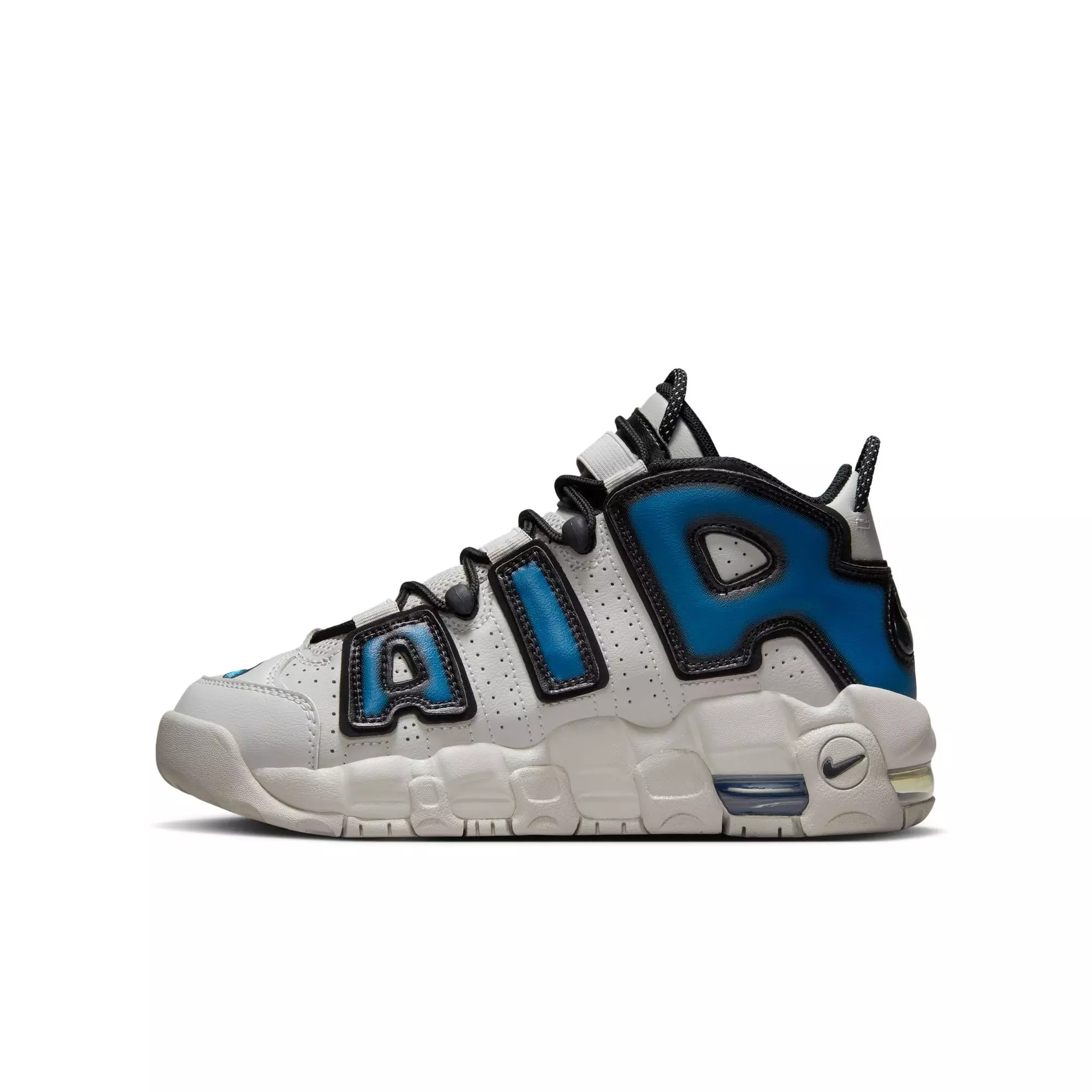 Nike Air More Uptempo "Industrial Blue" Grade School Kids' Shoe - IRON ORE/INDUSTRIAL BLUE