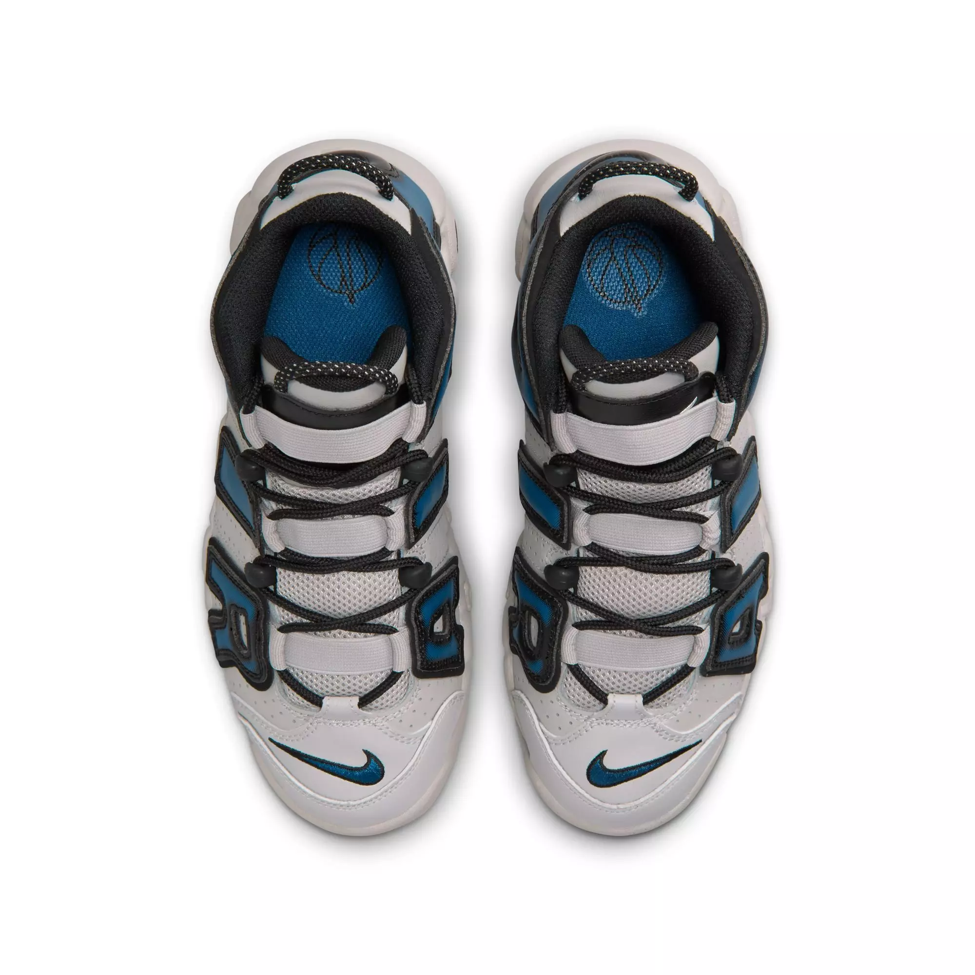 Nike Air More Uptempo "Industrial Blue" Grade School Kids' Shoe - IRON ORE/INDUSTRIAL BLUE
