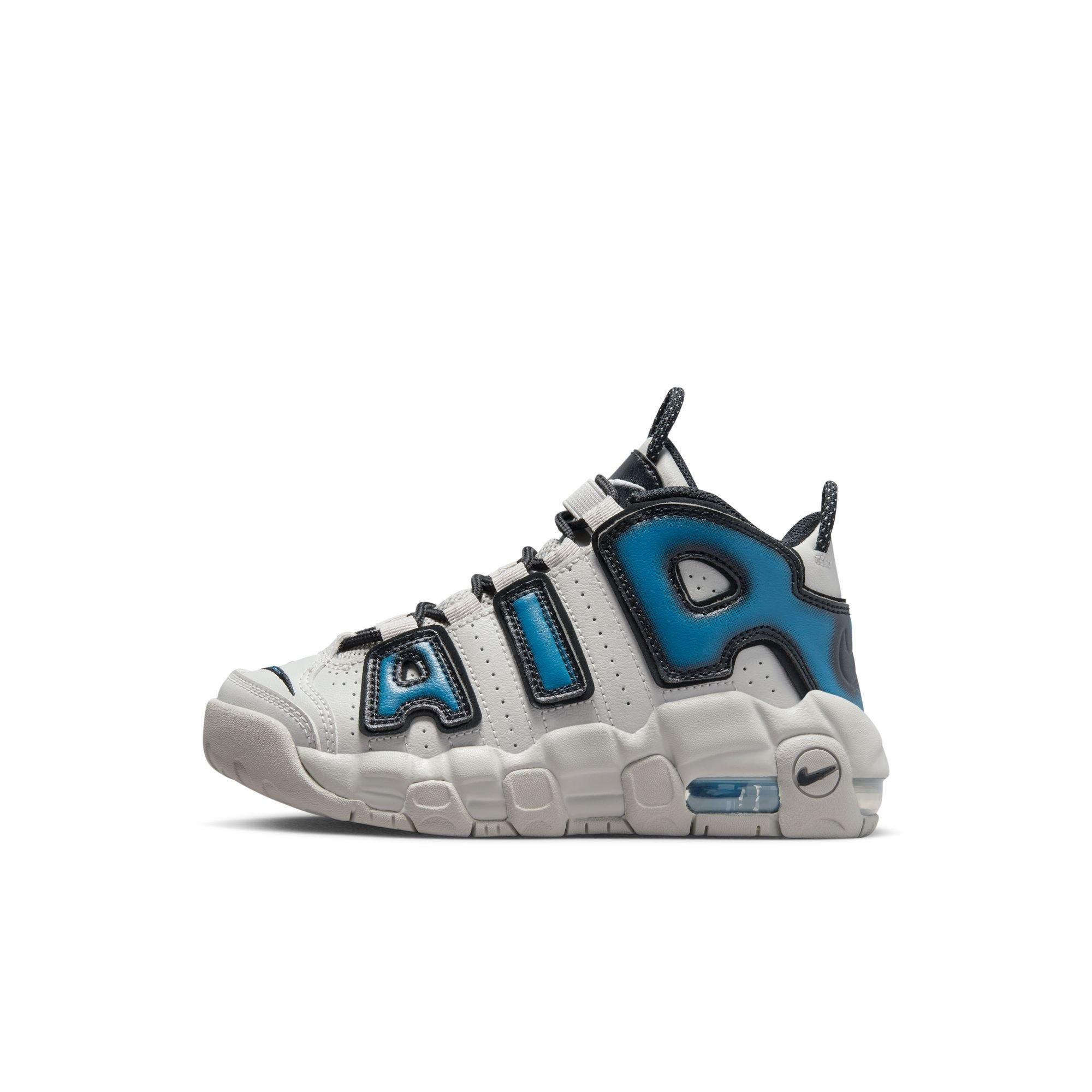 Nike Air More Uptempo "Industrial Blue" Preschool Kids' Shoe - IRON ORE/INDUSTRIAL BLUE Thumbnail View 8