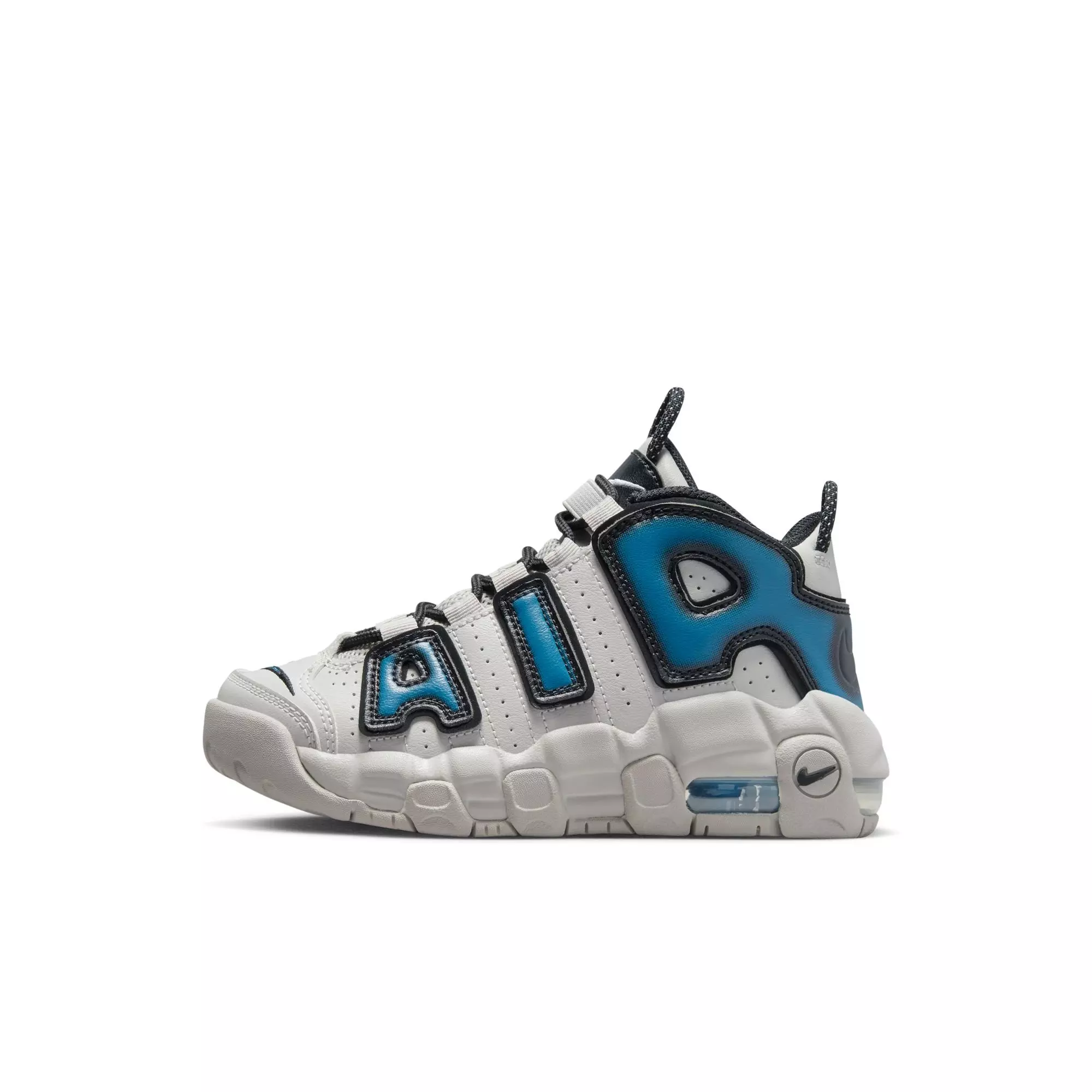 Nike Air More Uptempo "Industrial Blue" Preschool Kids' Shoe - IRON ORE/INDUSTRIAL BLUE