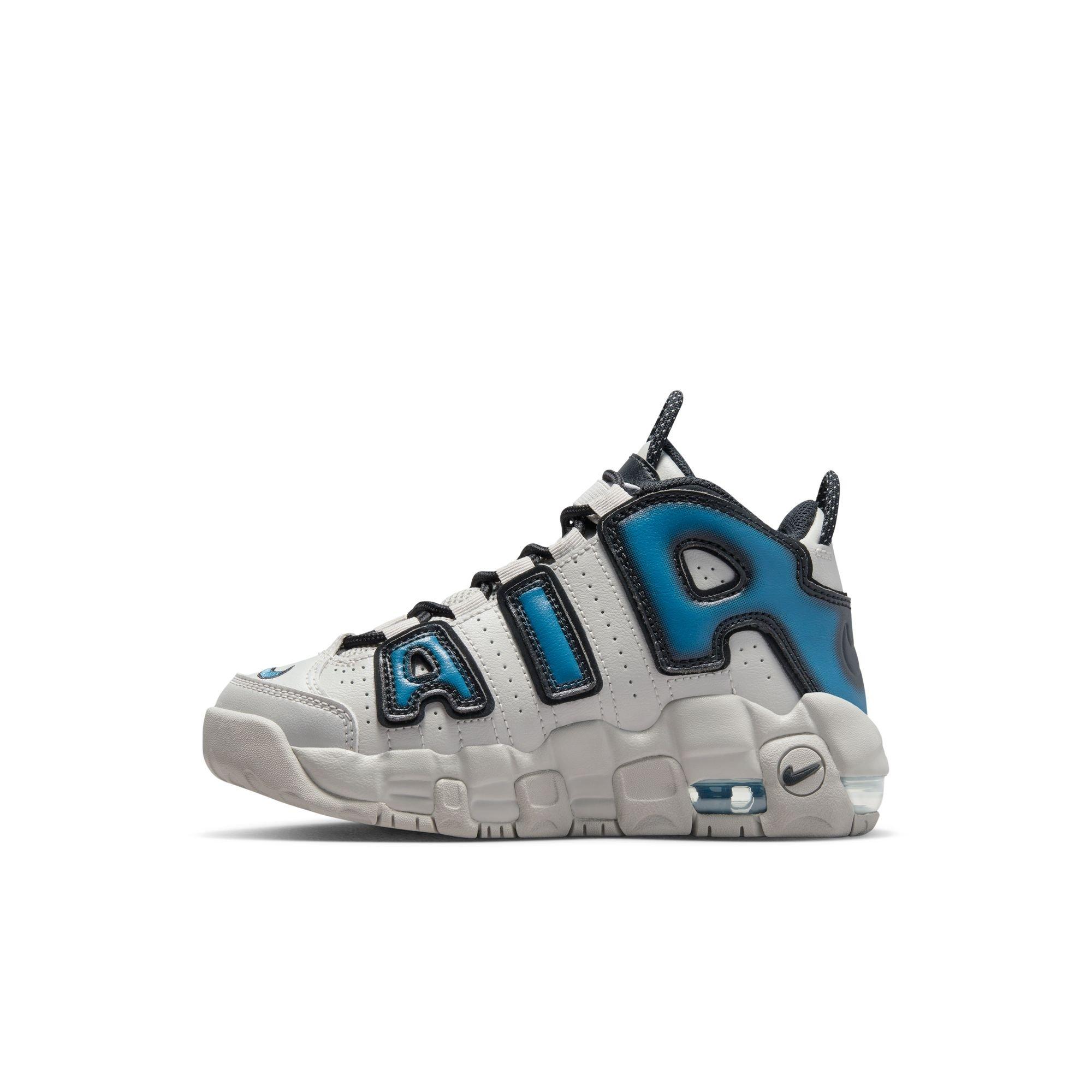 Nike Air More Uptempo "Industrial Blue" Preschool Kids' Shoe - IRON ORE/INDUSTRIAL BLUE Thumbnail View 9