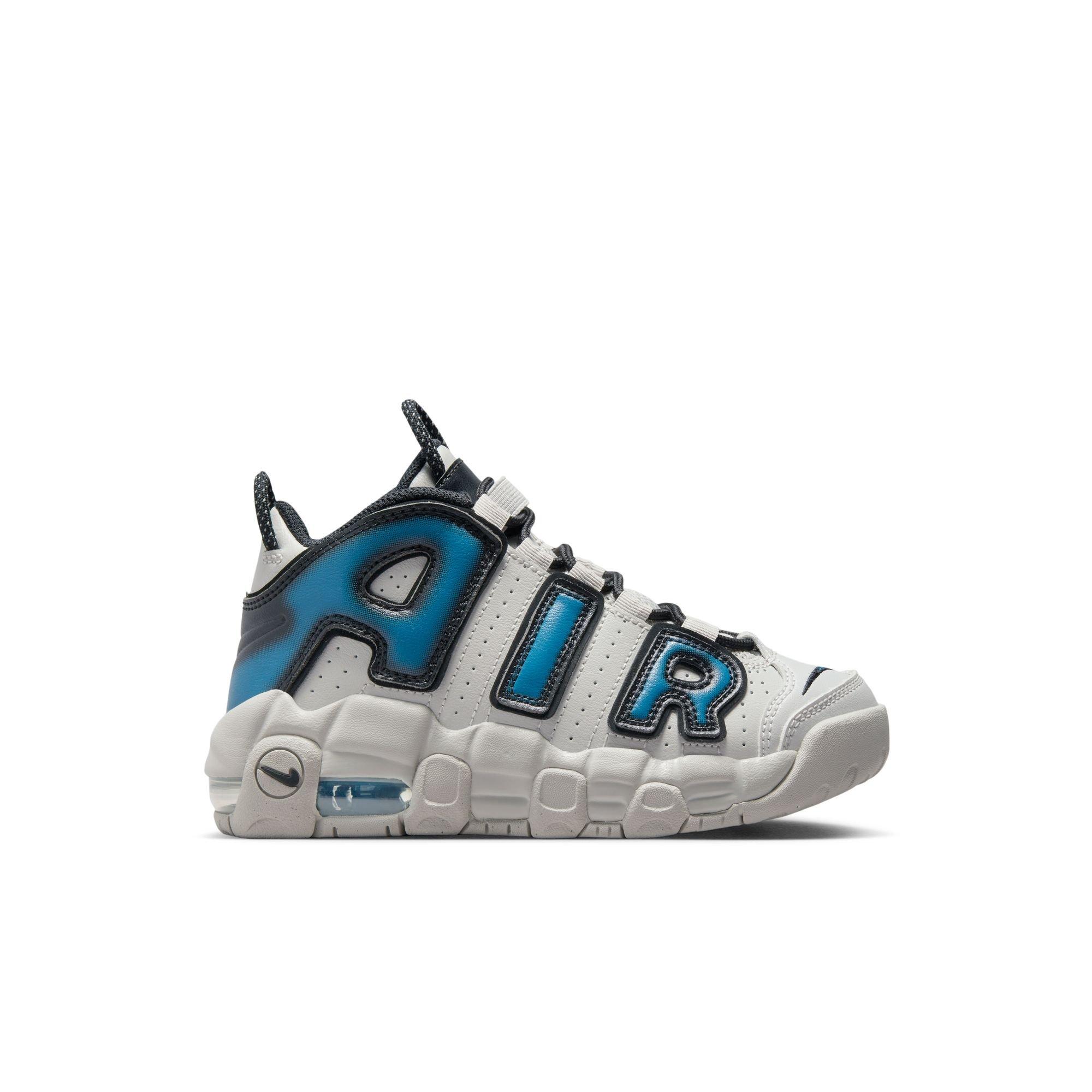 Nike Air More Uptempo "Industrial Blue" Preschool Kids' Shoe - IRON ORE/INDUSTRIAL BLUE Thumbnail View 1