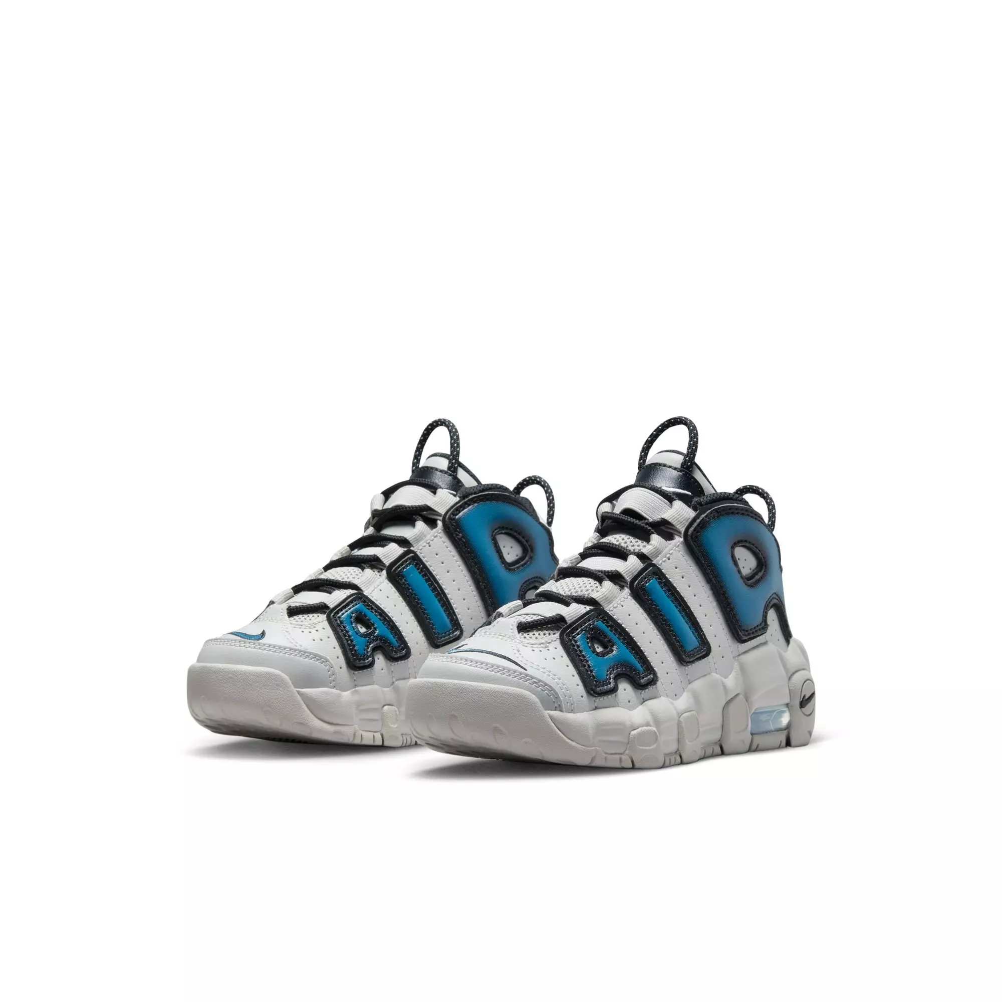 Nike Air More Uptempo "Industrial Blue" Preschool Kids' Shoe - IRON ORE/INDUSTRIAL BLUE