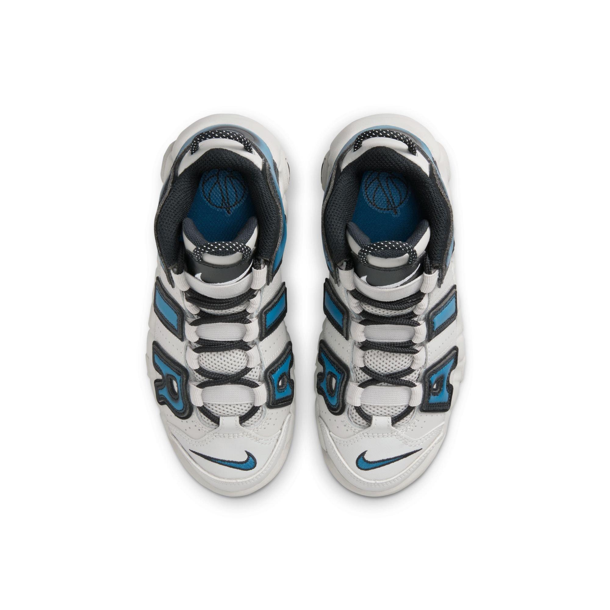Nike Air More Uptempo "Industrial Blue" Preschool Kids' Shoe - IRON ORE/INDUSTRIAL BLUE Thumbnail View 11