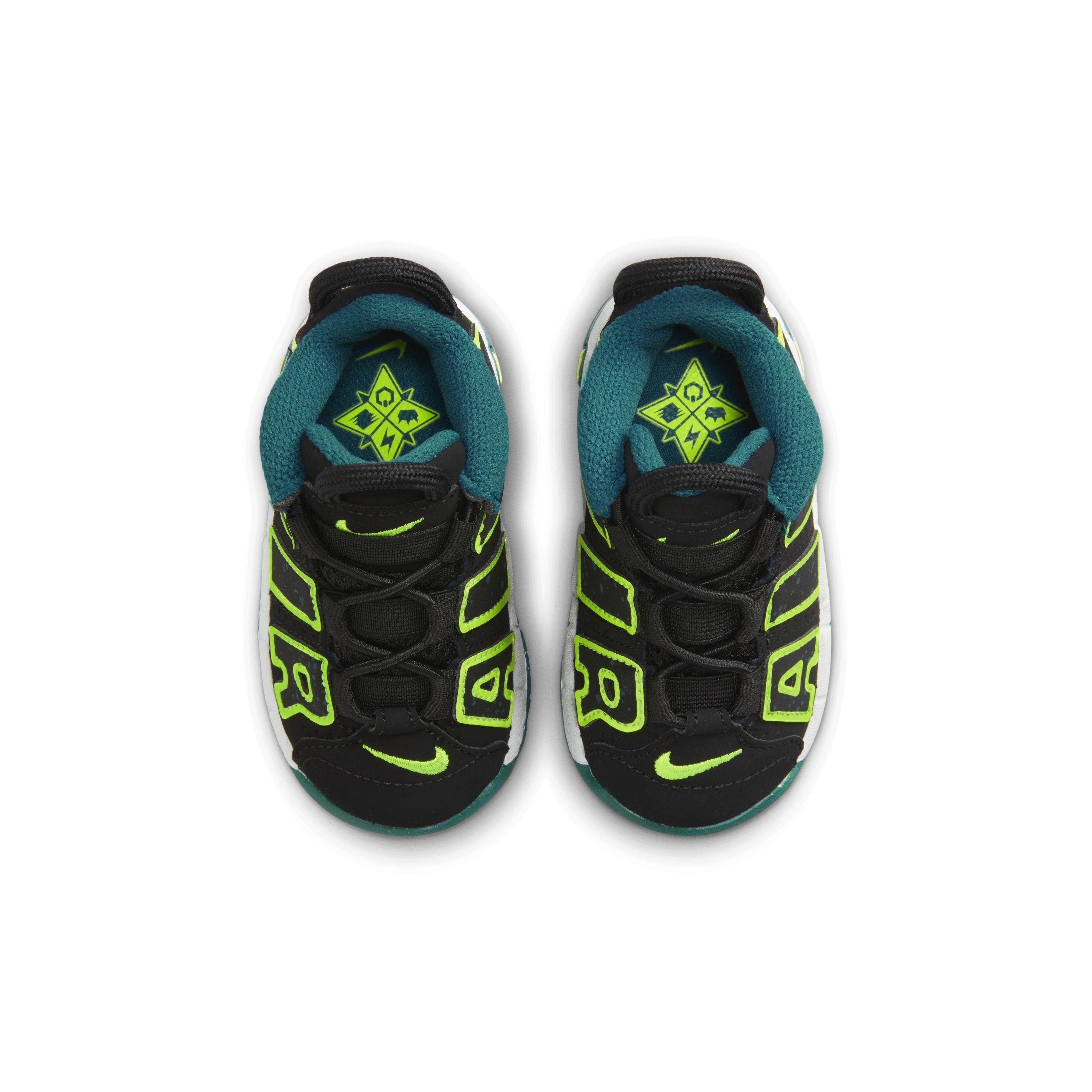 Nike Air More Uptempo "Black/Green" Toddler Boys' Shoe - BLACK/GREEN Thumbnail View 3