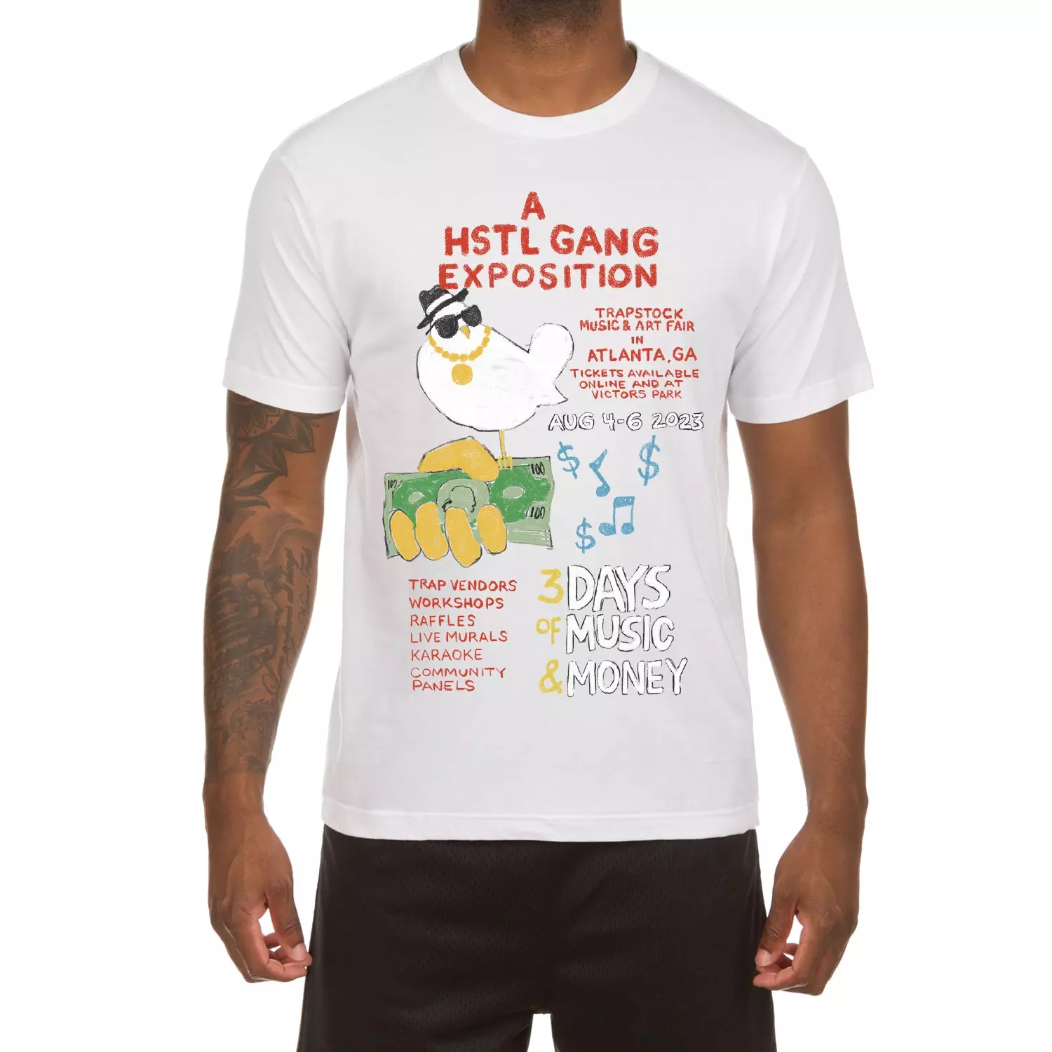 Hustle Gang Men's Trapstock Tee - WHITE
