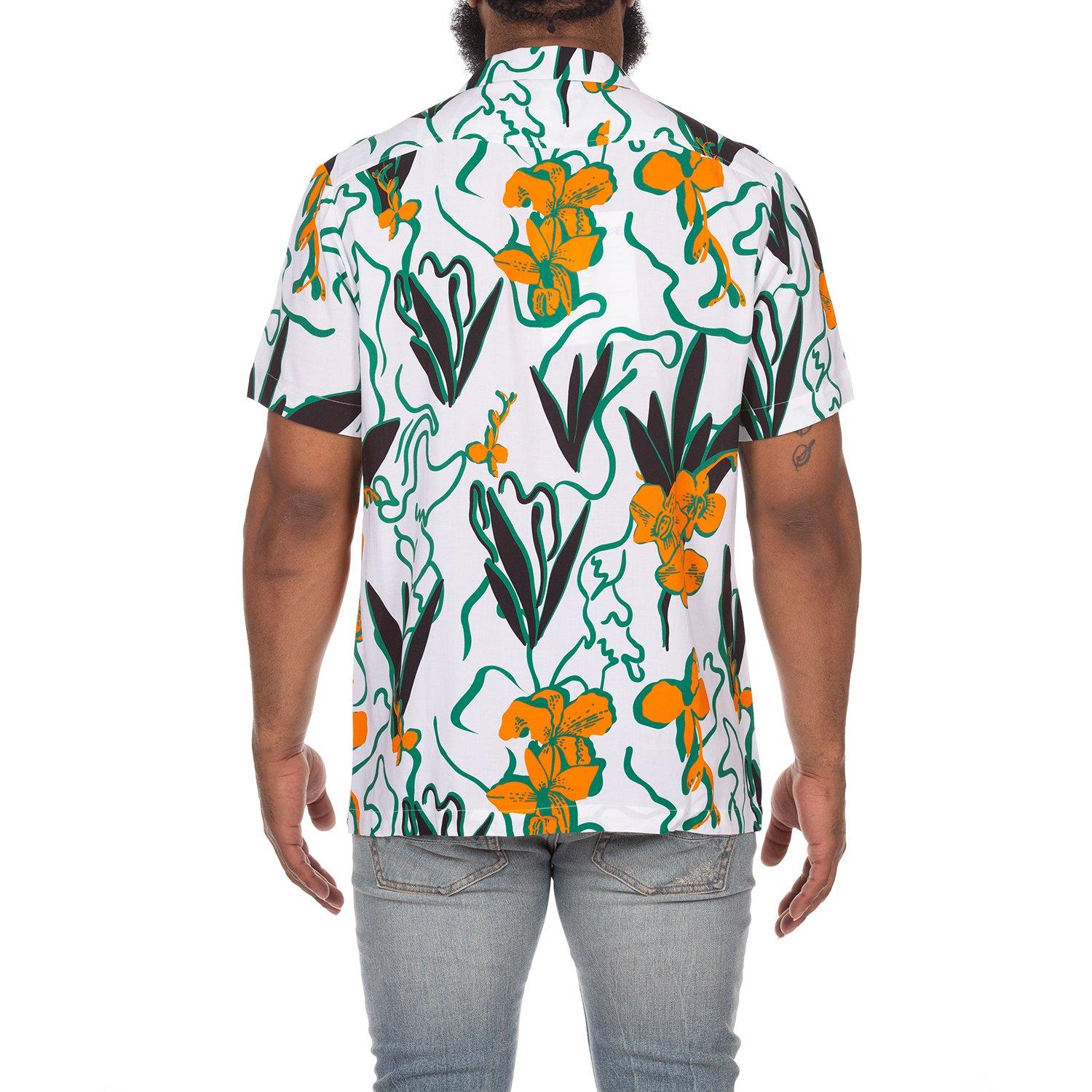 AKOO Men's Camp Collar Button Down Shirt - WHITE Thumbnail View 2