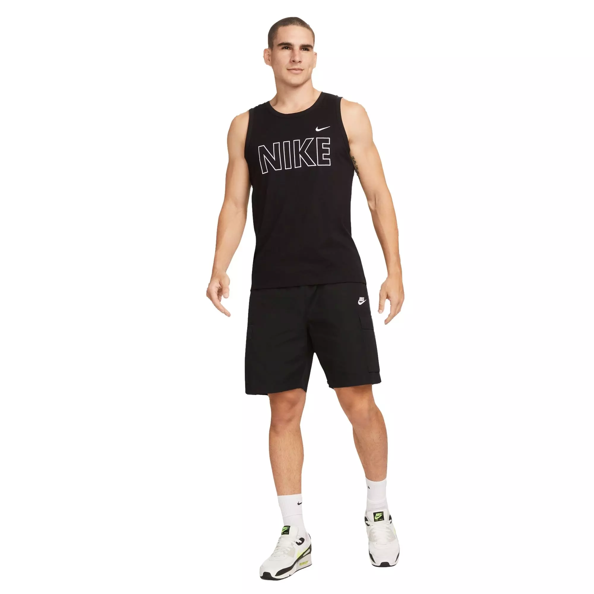 Nike Men's Sportswear Gel Front Print Tank-Black - BLACK