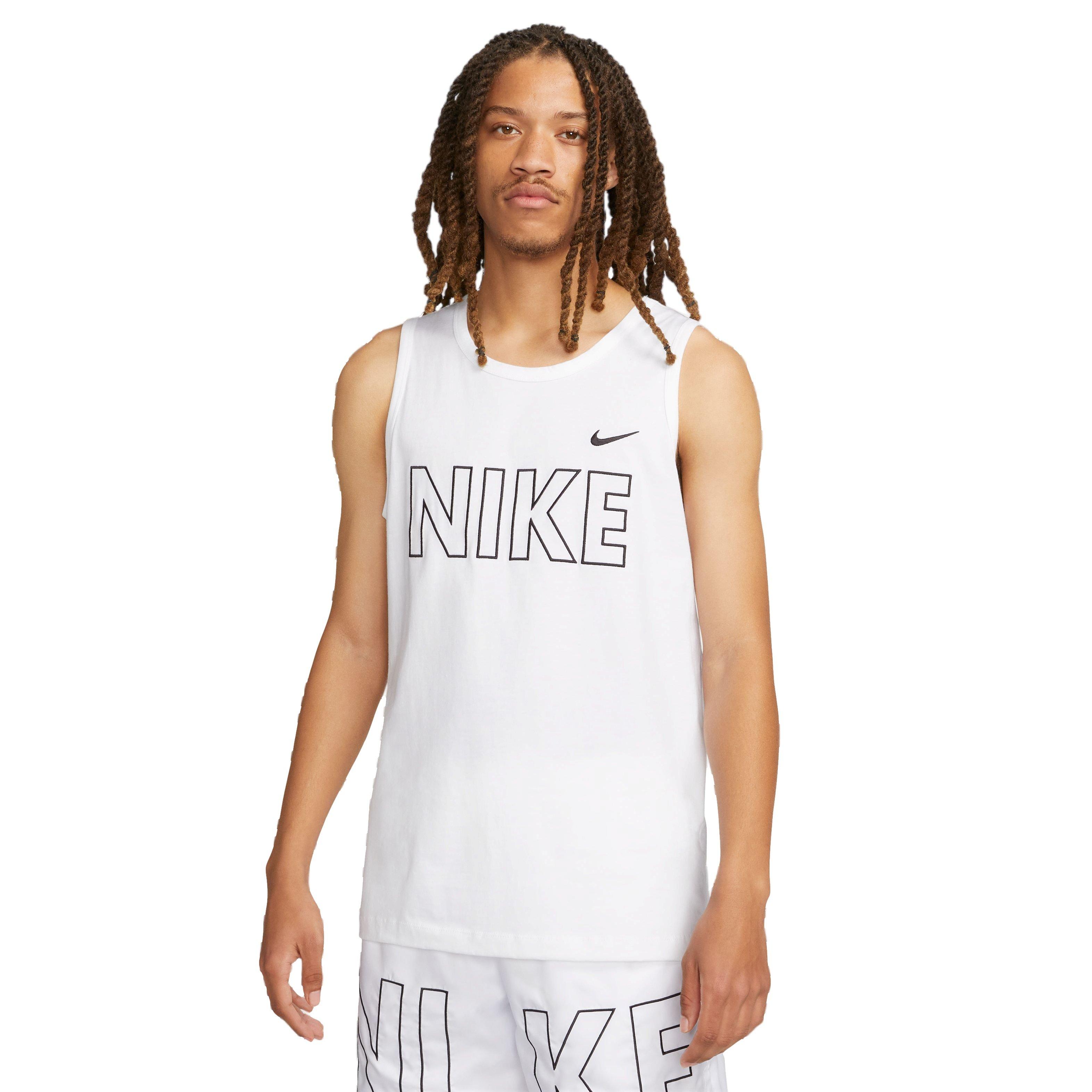 Nike Men's Sportswear Gel Front Printed Tank - WHITE Thumbnail View 1