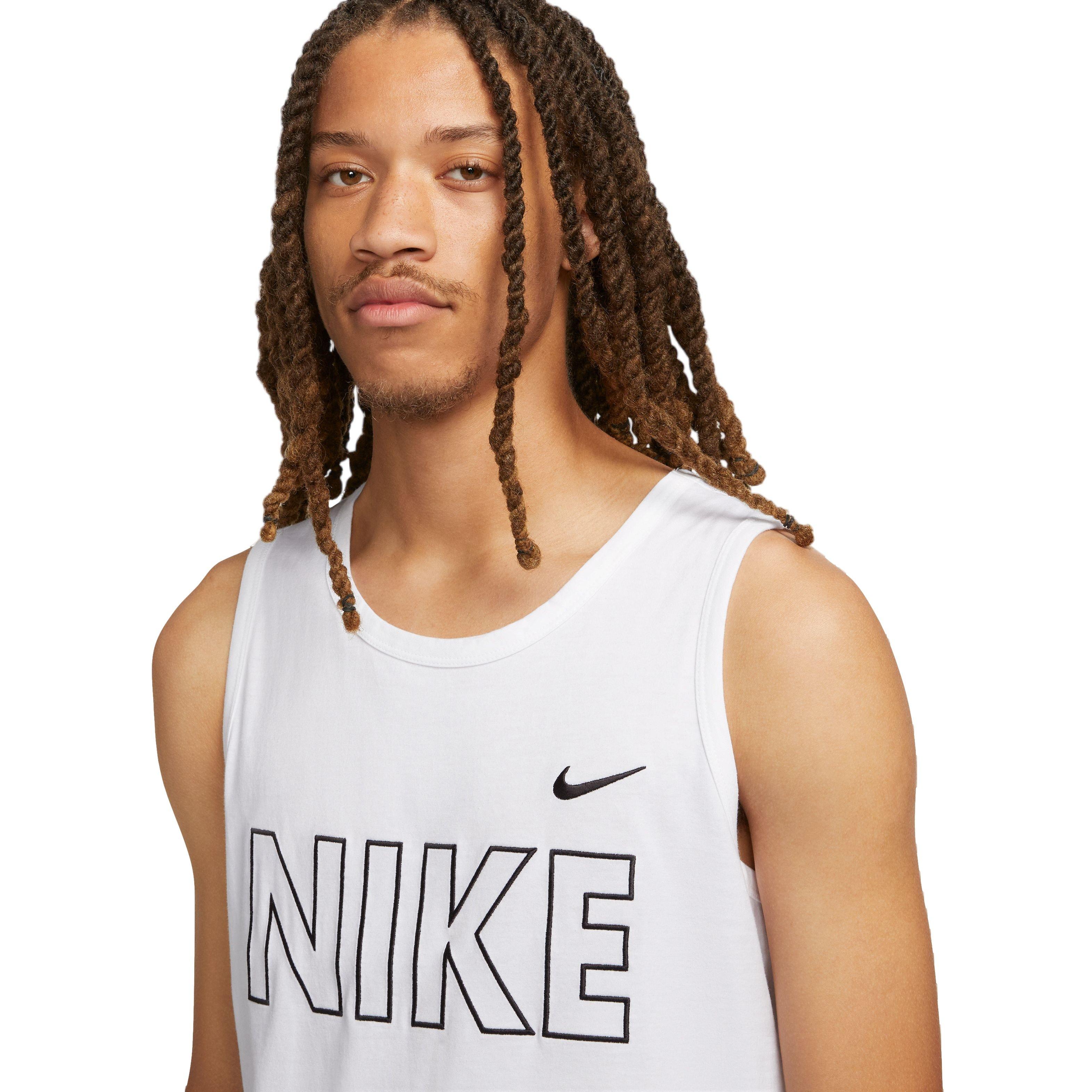 Nike Men's Sportswear Gel Front Printed Tank - WHITE Thumbnail View 3