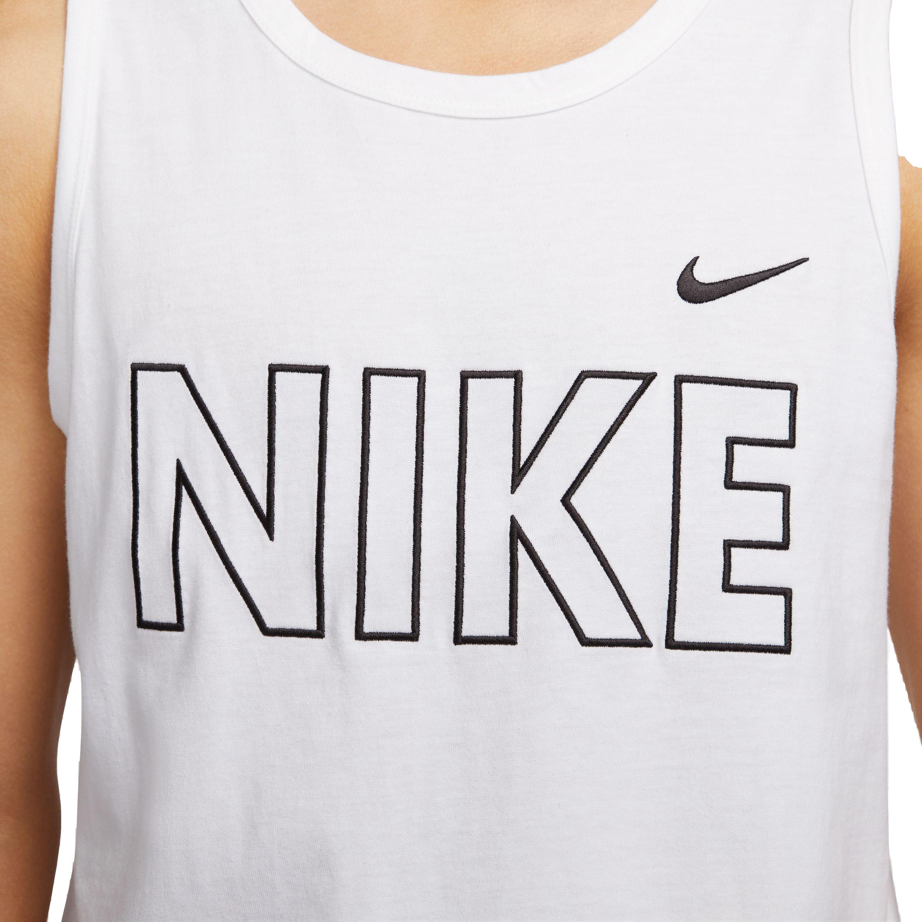 Nike Men's Sportswear Gel Front Printed Tank - WHITE Thumbnail View 4