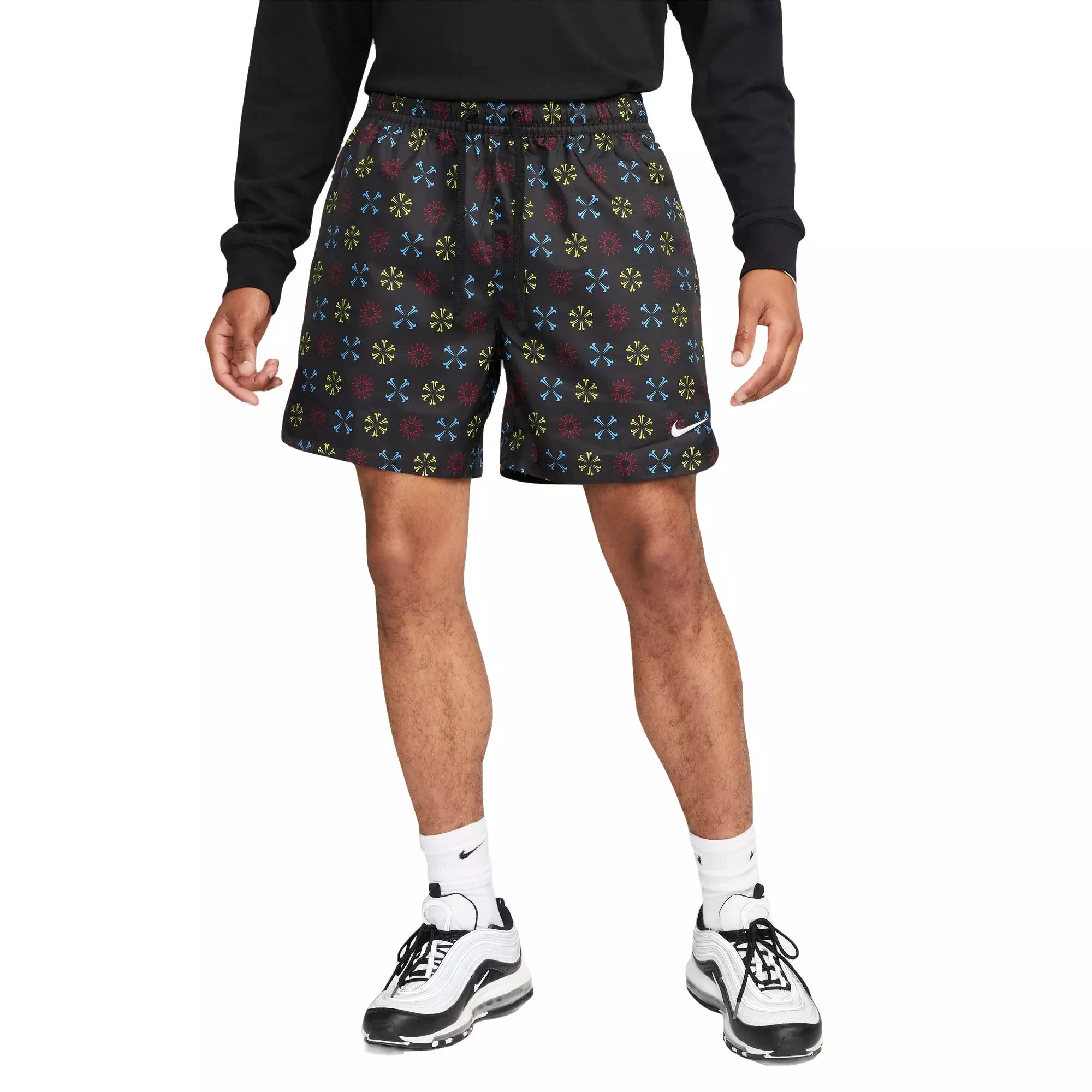 Nike Men's Sportswear Woven Lined Flow Shorts-Black - BLACK