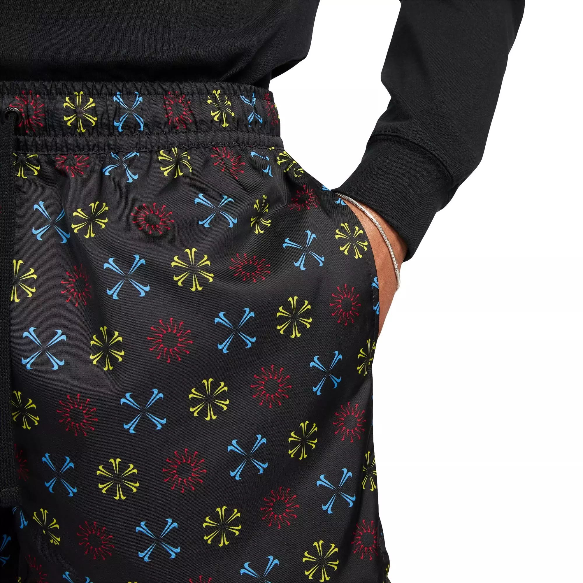 Nike Men's Sportswear Woven Lined Flow Shorts-Black - BLACK