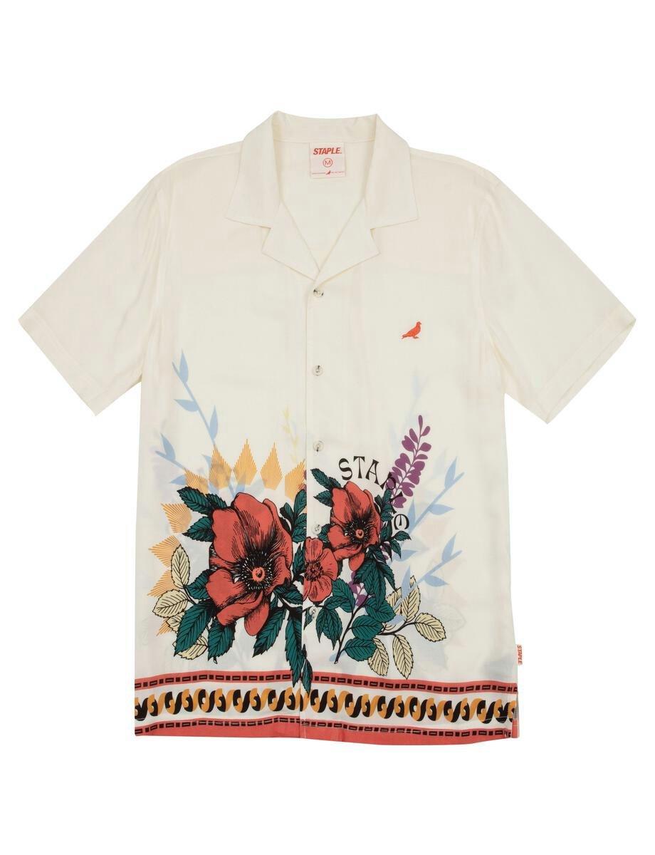 Staple Men's Montclair Camp Shirt - CREAM Thumbnail View 1