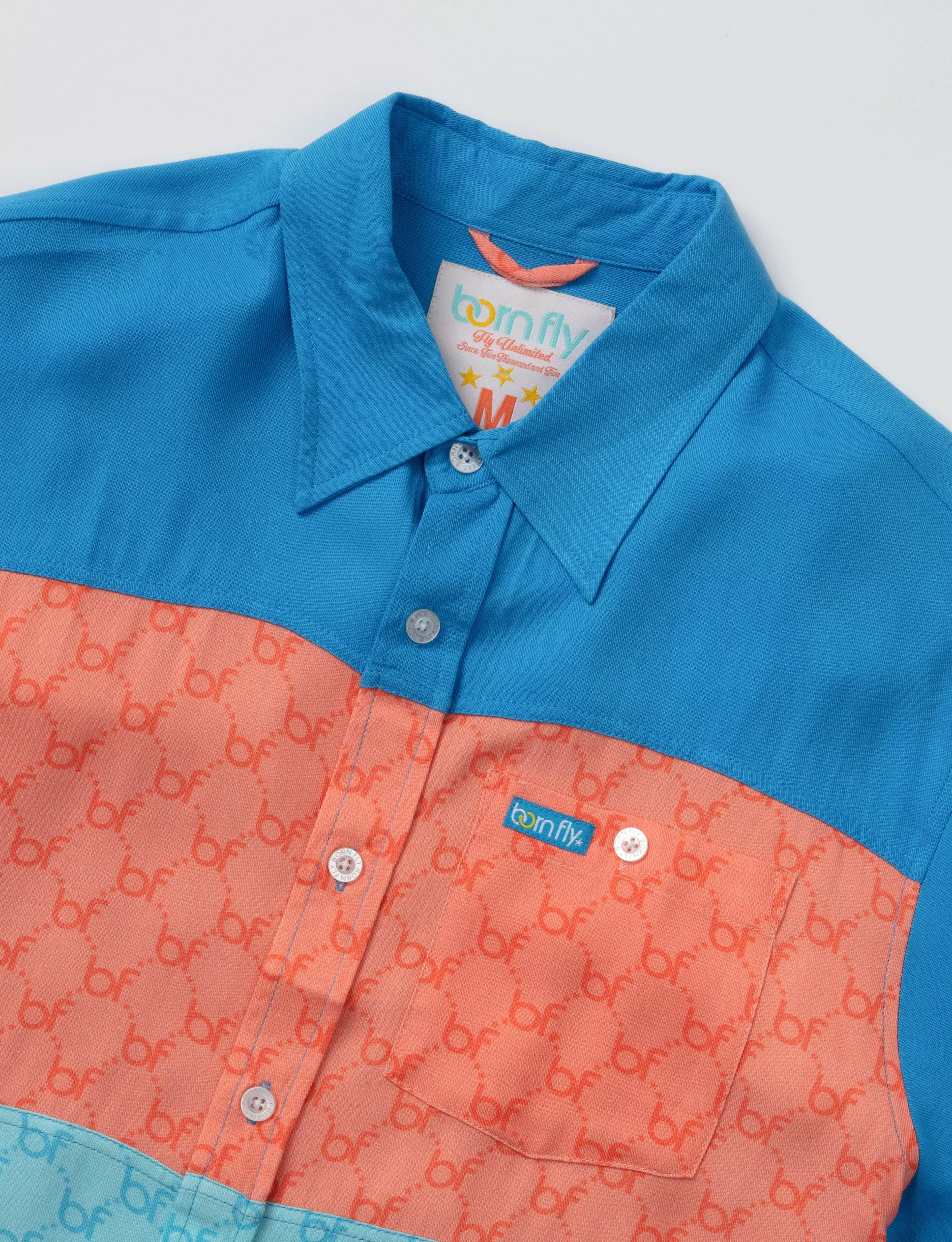 Born Fly Men's Supremely Fly Woven Printed Collar Shirt - MULTI-COLOR