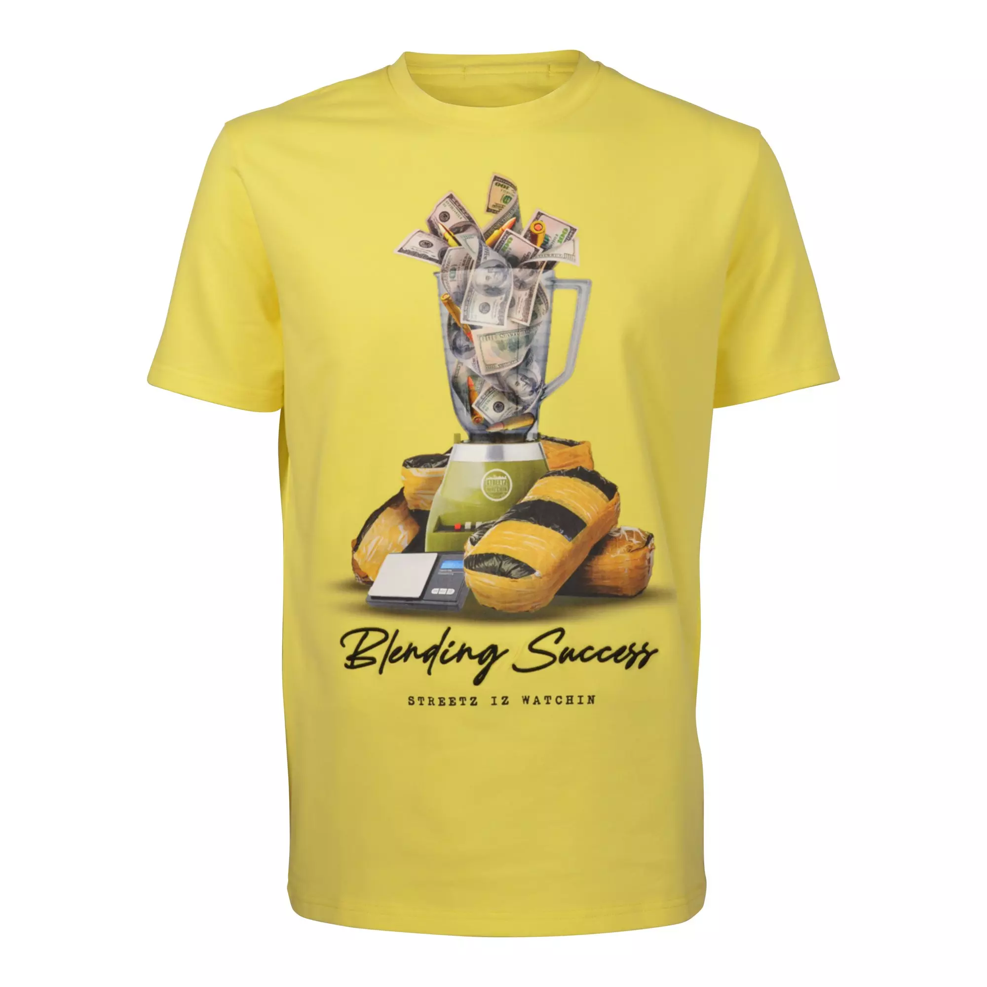 Streetz Iz Watchin Men's Blending Success Tee - Yellow - YELLOW