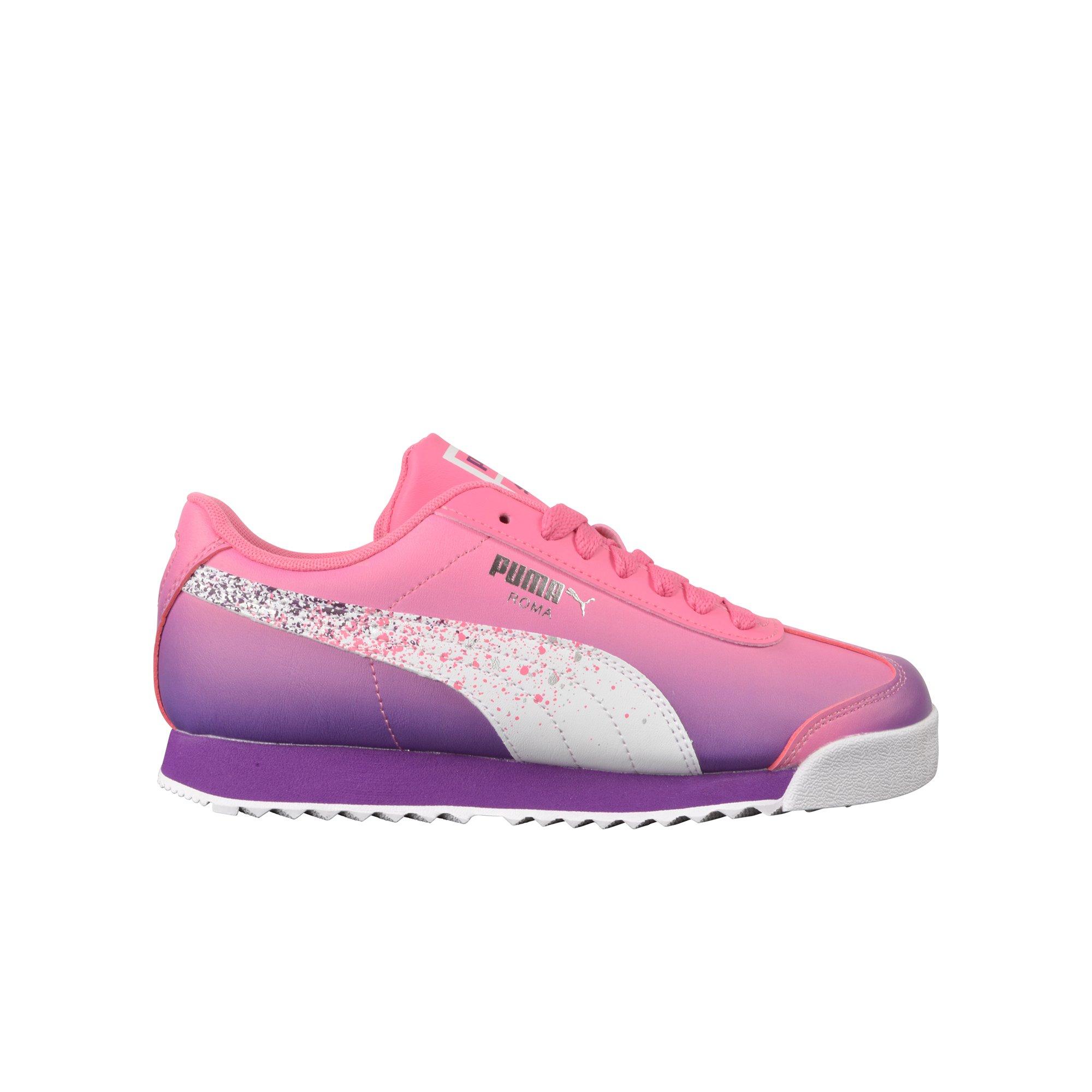 PUMA Roma Basic "Starry Night" Grade School Girls' Shoe - PURPLE/WHITE