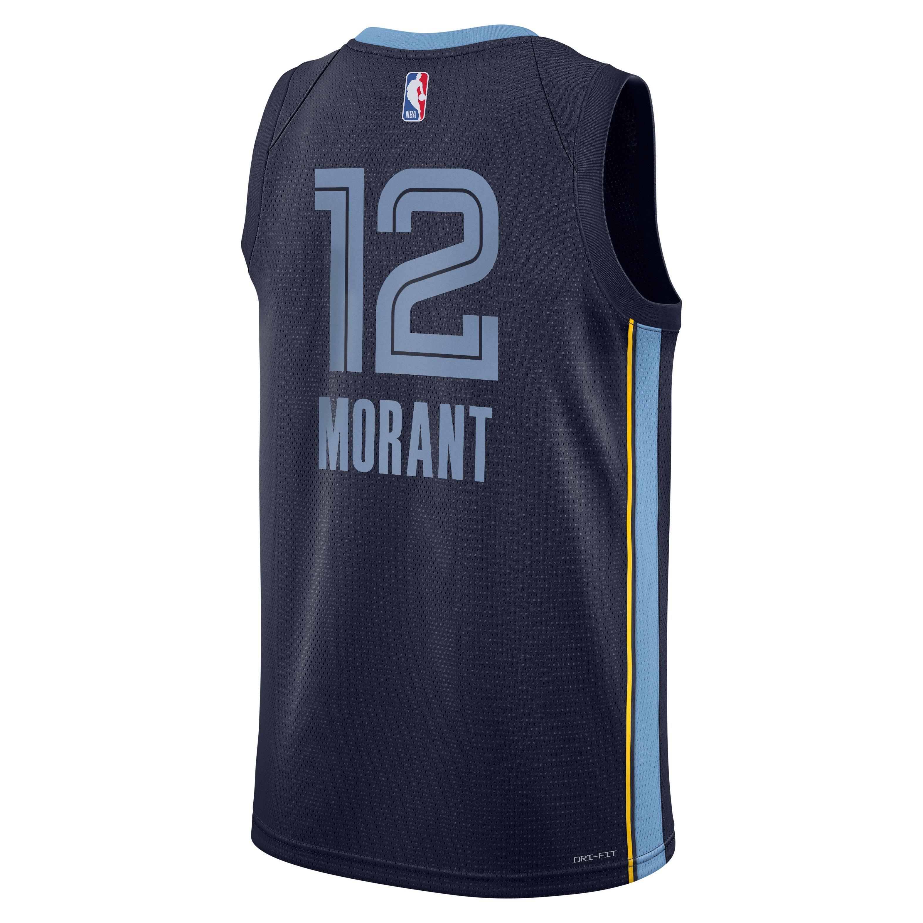 Nike Youth Ja Morant Memphis Grizzlies 2022-2023 Swingman Game Jersey - NAVY Thumbnail View 2