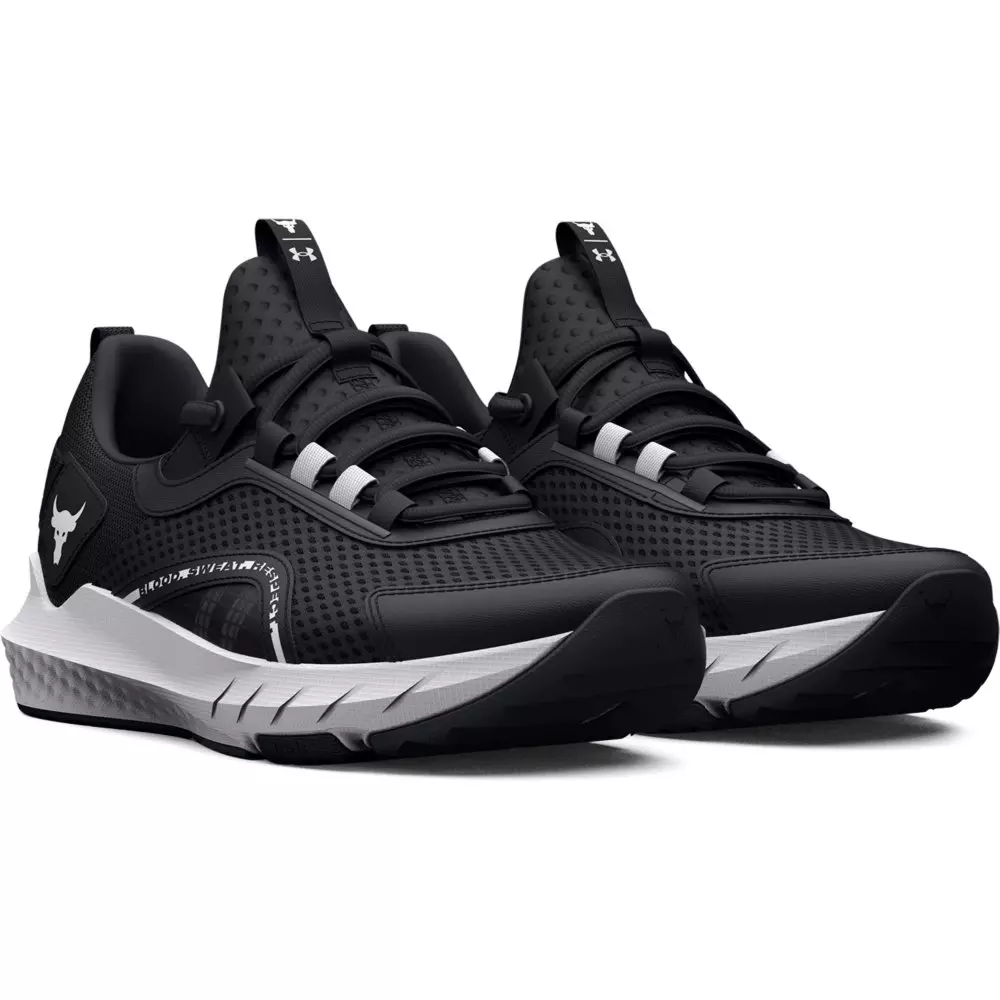 Under Armour Project Rock BSR 3 "Black/White" Grade School Boys' Training Shoe - BLACK/BLACK/WHITE