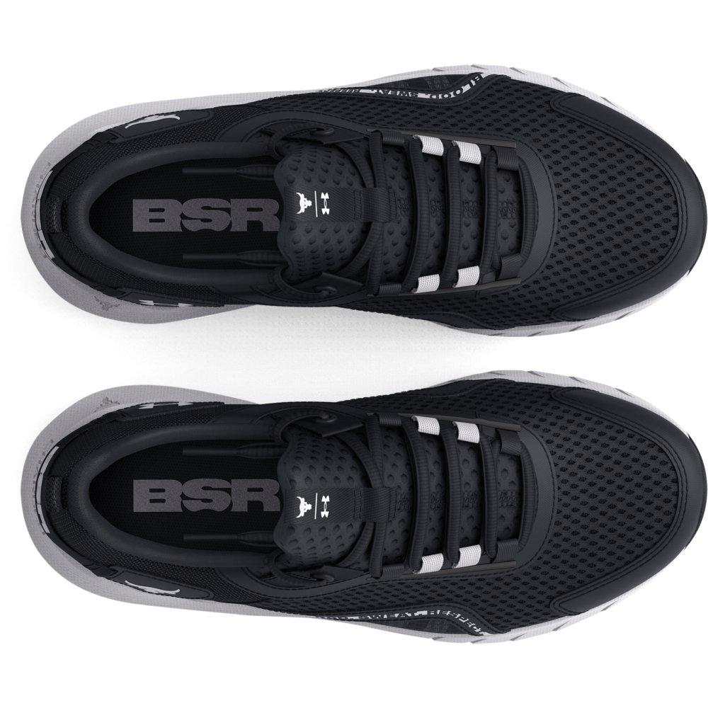 Under Armour Project Rock BSR 3 "Black/White" Grade School Boys' Training Shoe - BLACK/BLACK/WHITE Thumbnail View 4