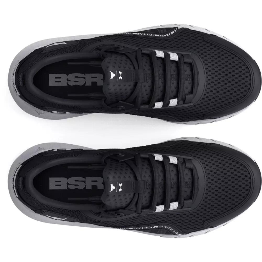 Under Armour Project Rock BSR 3 "Black/White" Grade School Boys' Training Shoe - BLACK/BLACK/WHITE