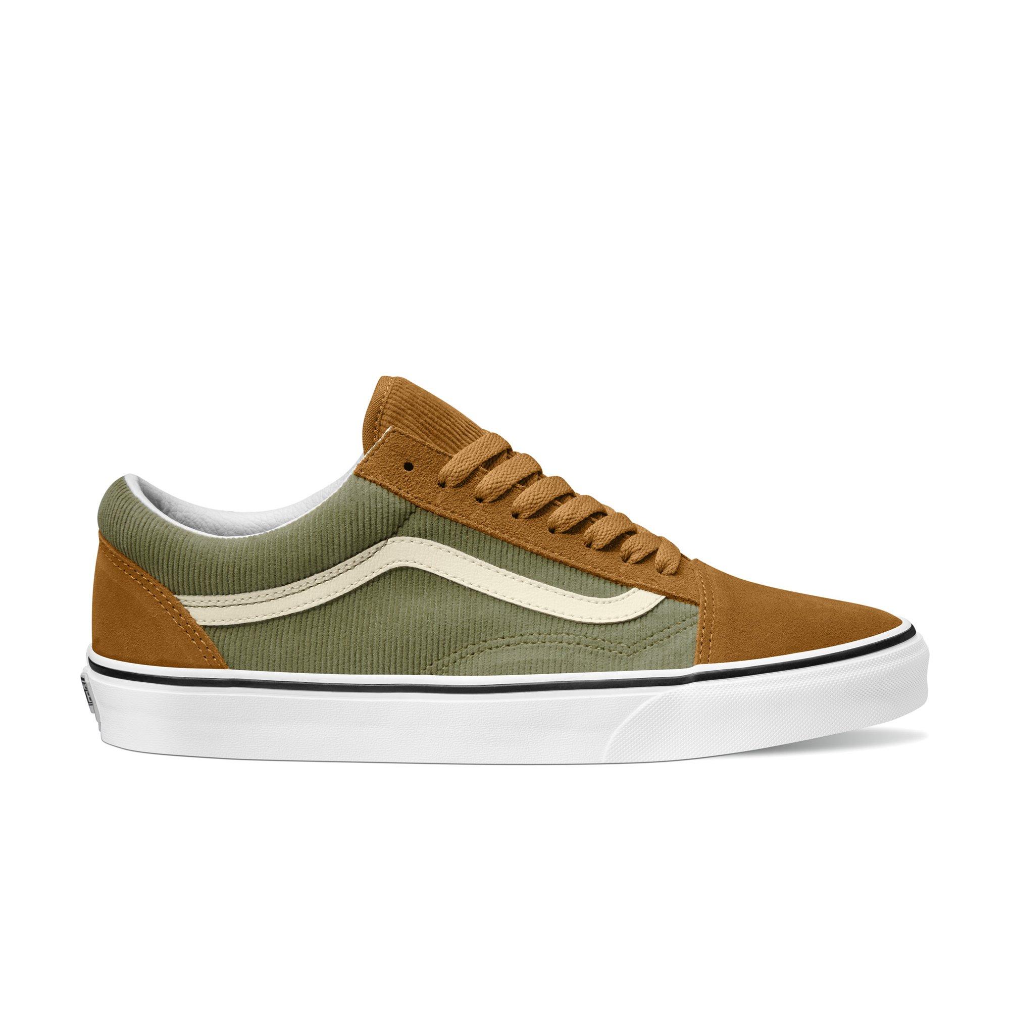 Green vans clearance with brown sole