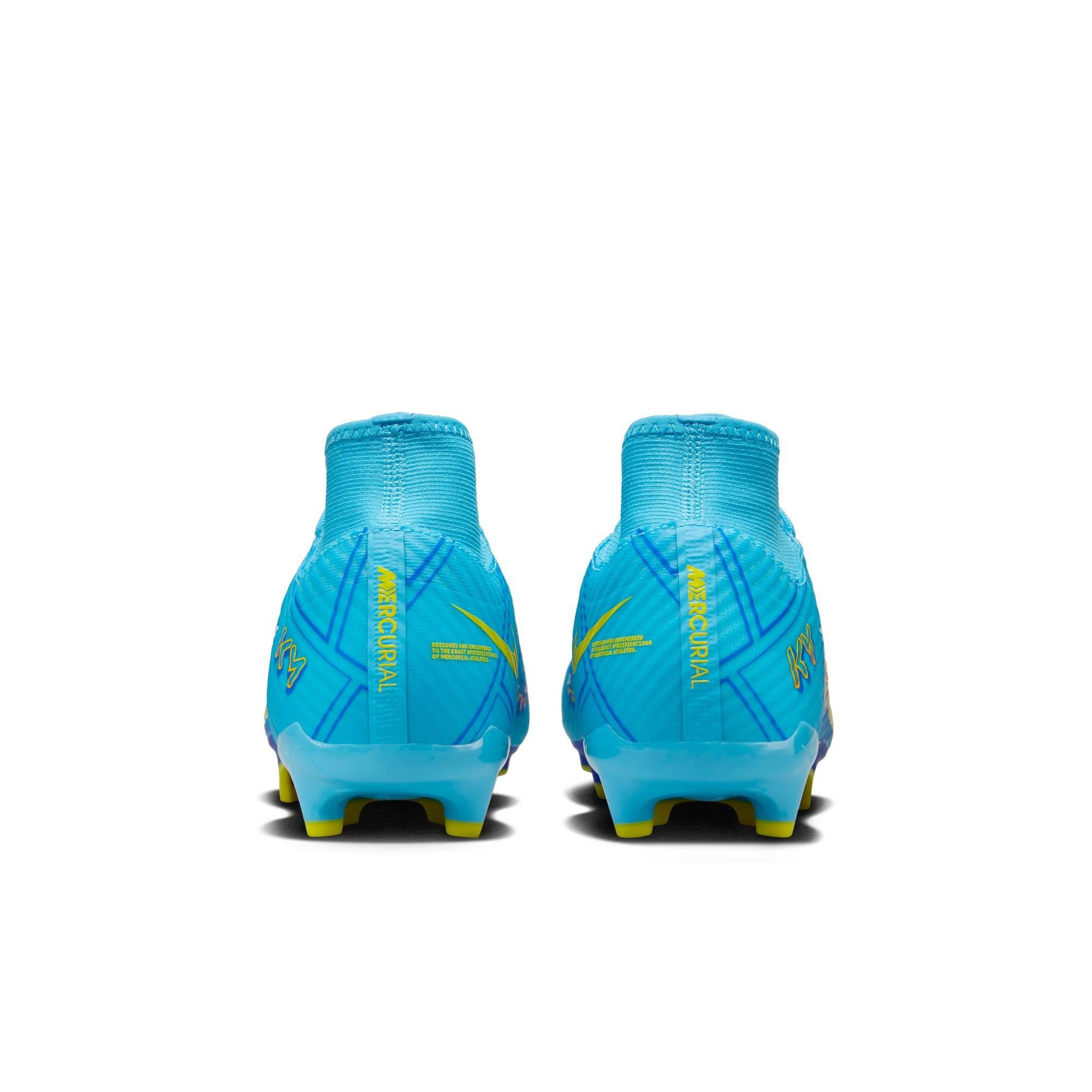 Nike Zoom Mercurial Superfly 9 Academy "Kylian Mbappe" Men's Multi-Ground Soccer Cleat - BALTIC BLUE/WHITE Thumbnail View 9
