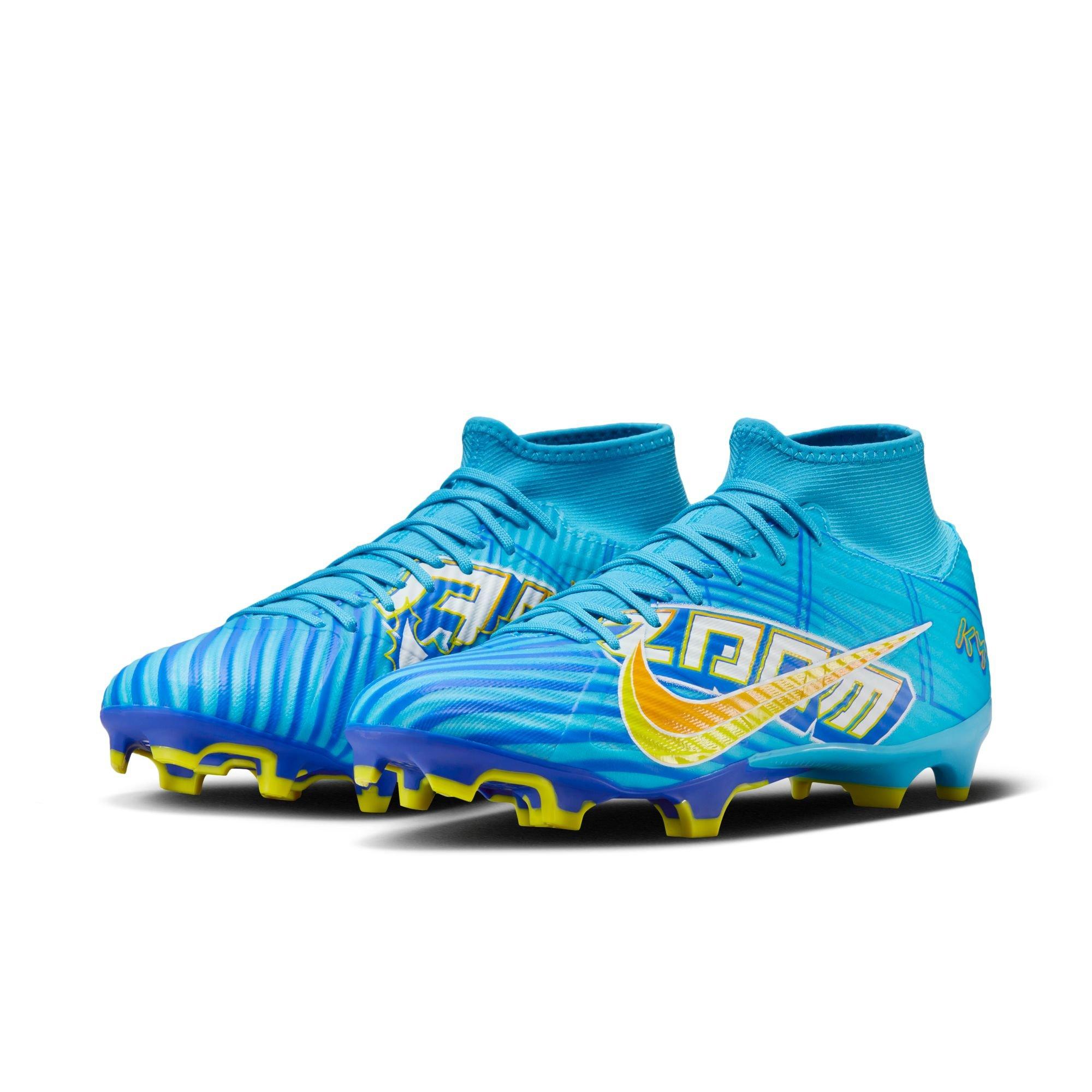 Nike Zoom Mercurial Superfly 9 Academy "Kylian Mbappe" Men's Multi-Ground Soccer Cleat - BALTIC BLUE/WHITE Thumbnail View 3