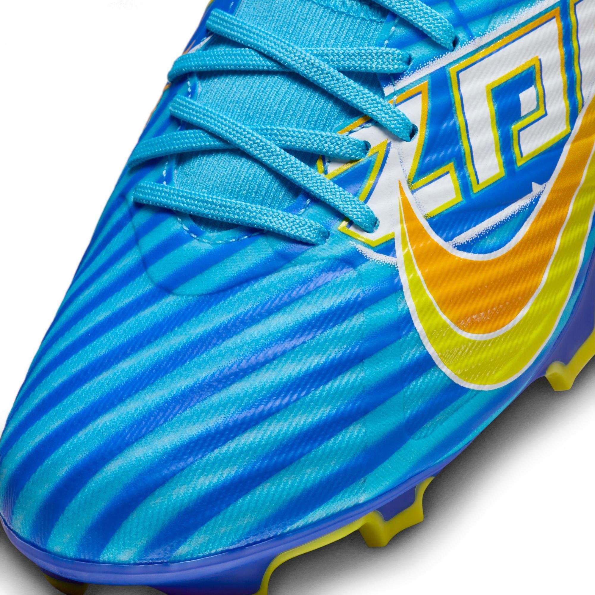 Nike Zoom Mercurial Superfly 9 Academy "Kylian Mbappe" Men's Multi-Ground Soccer Cleat - BALTIC BLUE/WHITE Thumbnail View 5