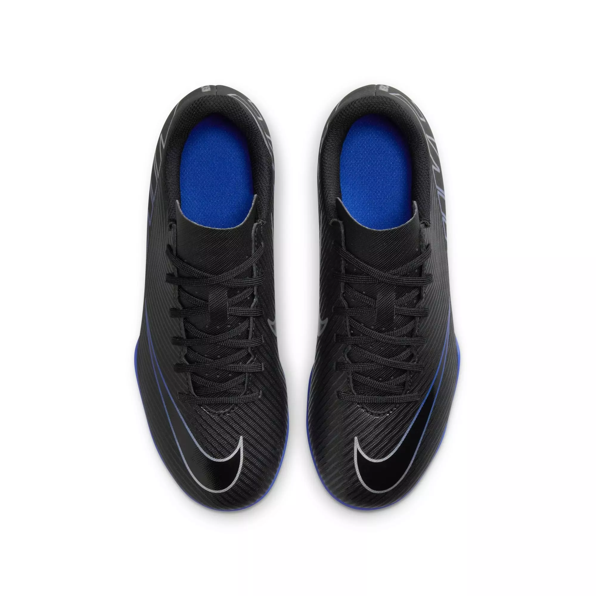 Nike Jr. Mercurial Vapor 15 Club MG "Black/Chrome/Hyper Royal" Grade School Boys' Soccer Cleat - BLACK/BLUE