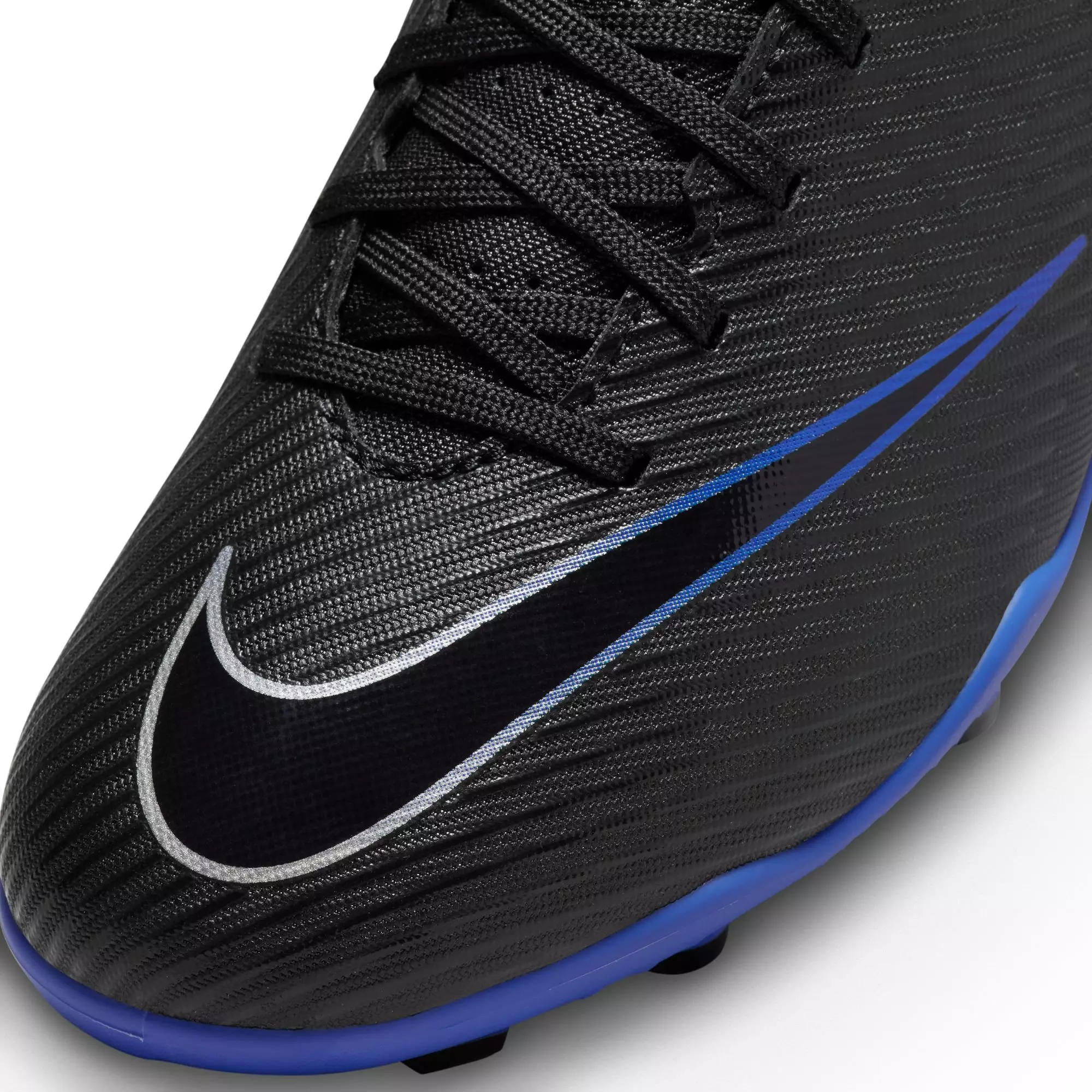 Nike Jr. Mercurial Vapor 15 Club MG "Black/Chrome/Hyper Royal" Grade School Boys' Soccer Cleat - BLACK/BLUE