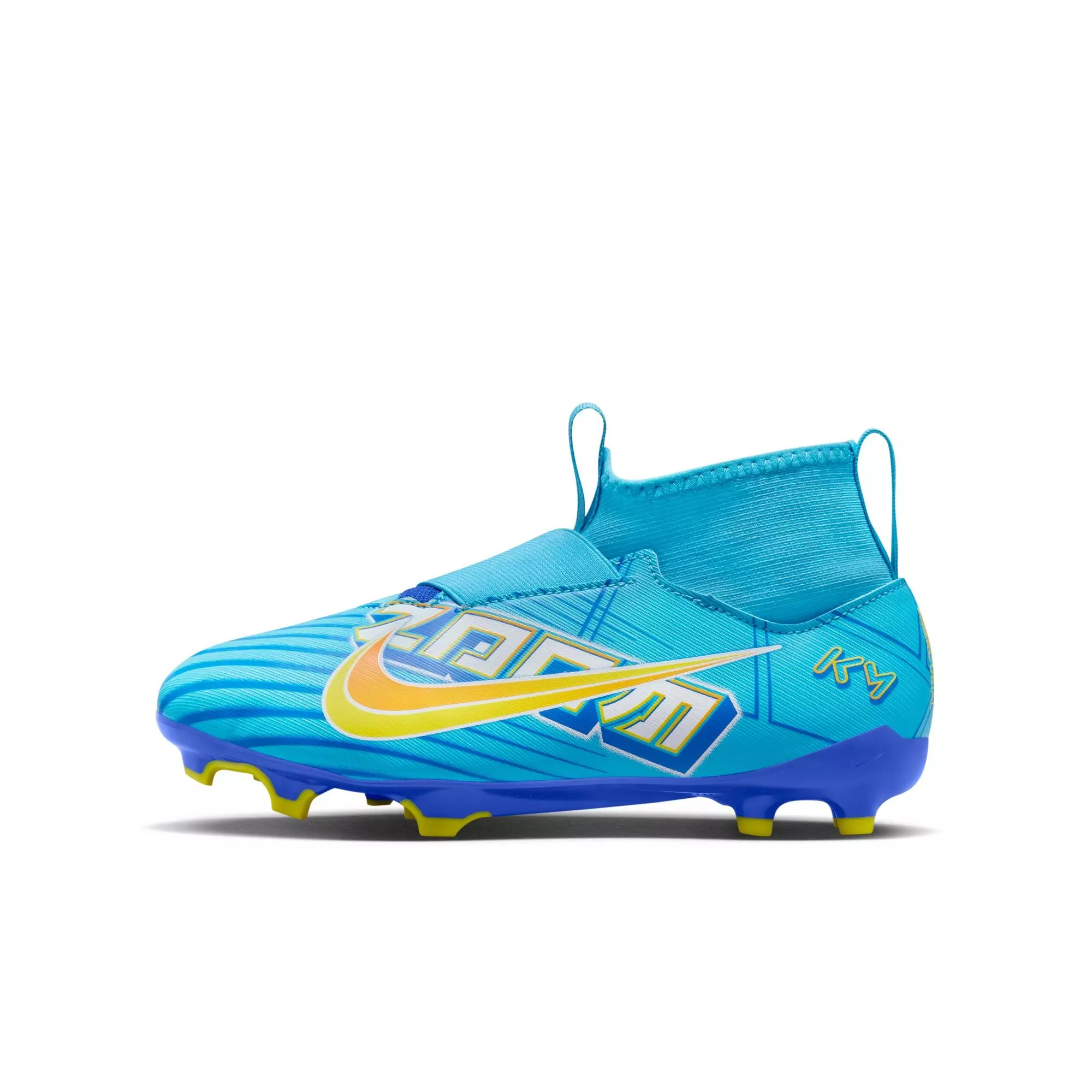 Nike Jr. Kylian Mbappe Mercurial Zoom Superfly 9 Academy FG/MG "Baltic Blue/White" Grade School Boys' Soccer Cleat - BLUE/WHITE