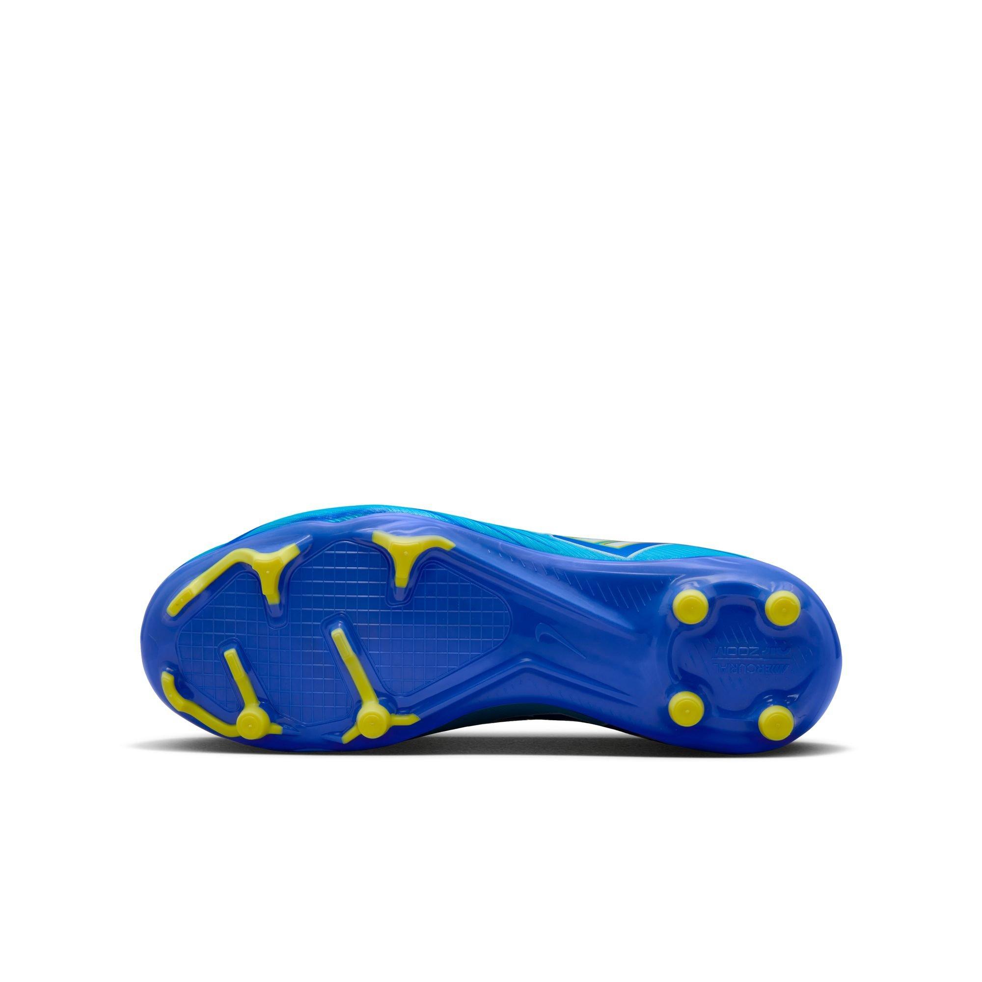 Nike Jr. Kylian Mbappe Mercurial Zoom Superfly 9 Academy FG/MG "Baltic Blue/White" Grade School Boys' Soccer Cleat - BLUE/WHITE Thumbnail View 9