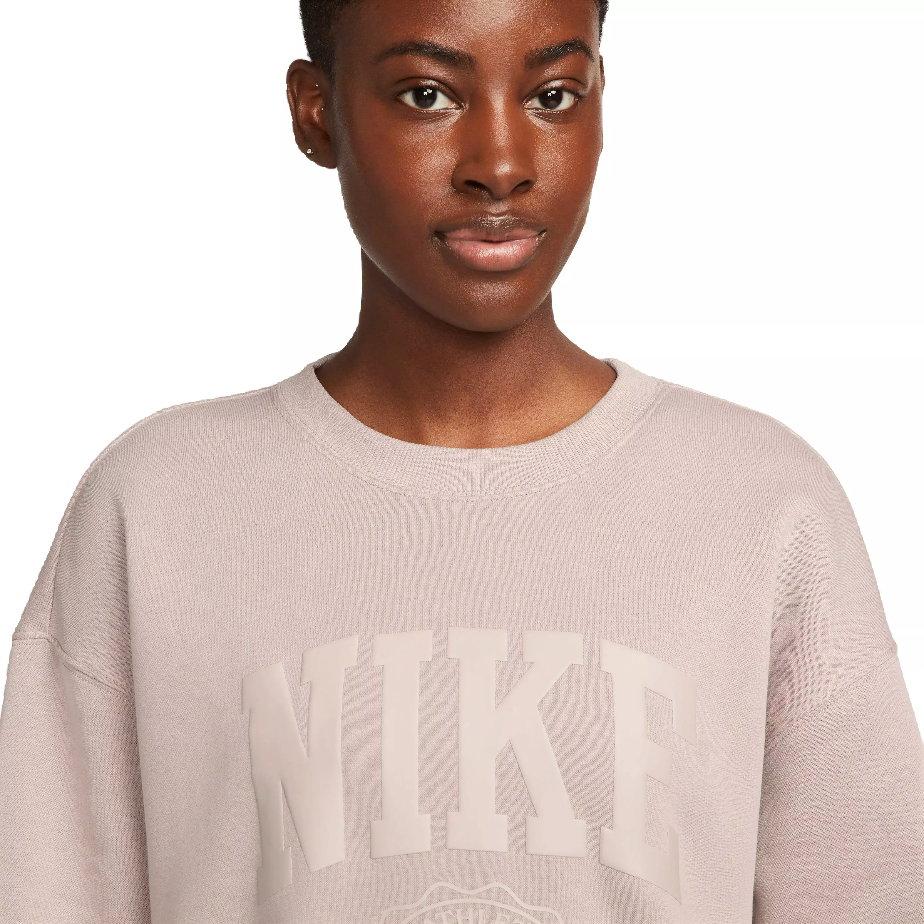 Nike Women's Sportswear Phoenix Fleece Oversized Campus Crewneck Sweatshirt - TAN