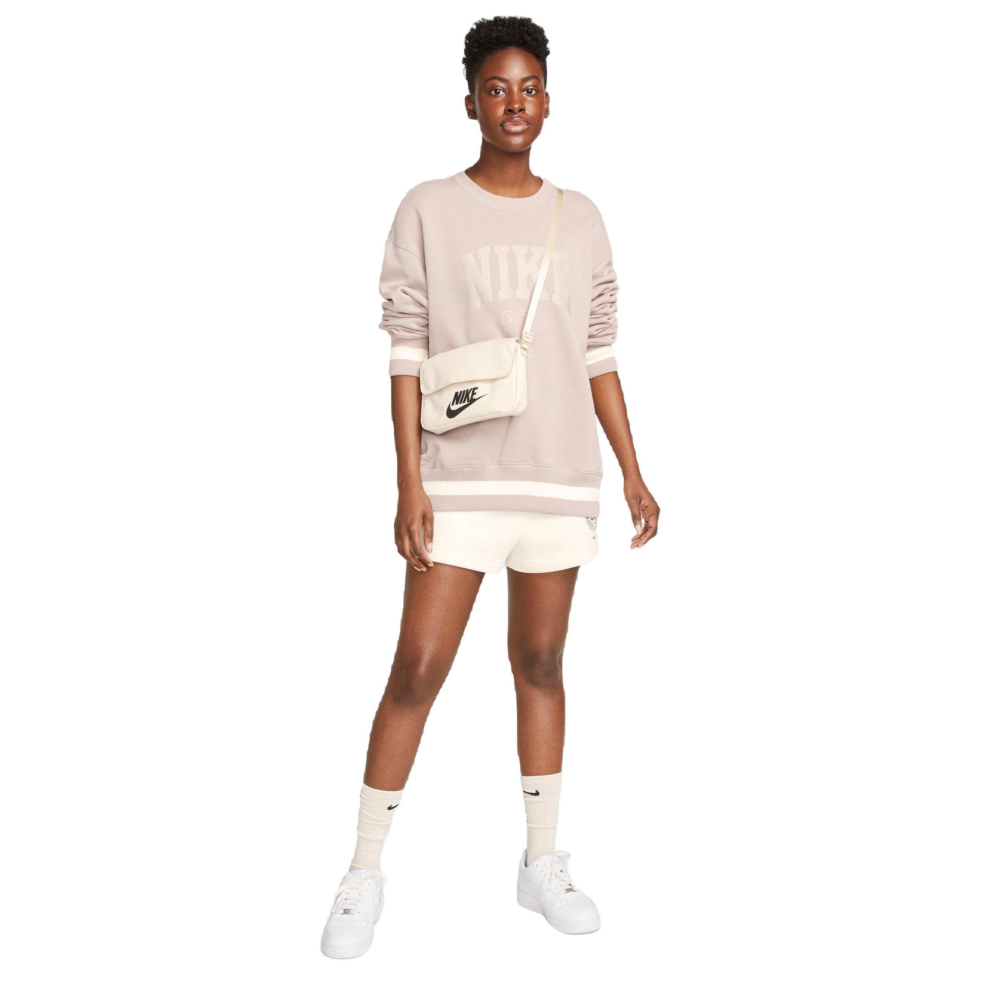 Nike Women's Sportswear Phoenix Fleece Oversized Campus Crewneck Sweatshirt - TAN Thumbnail View 8