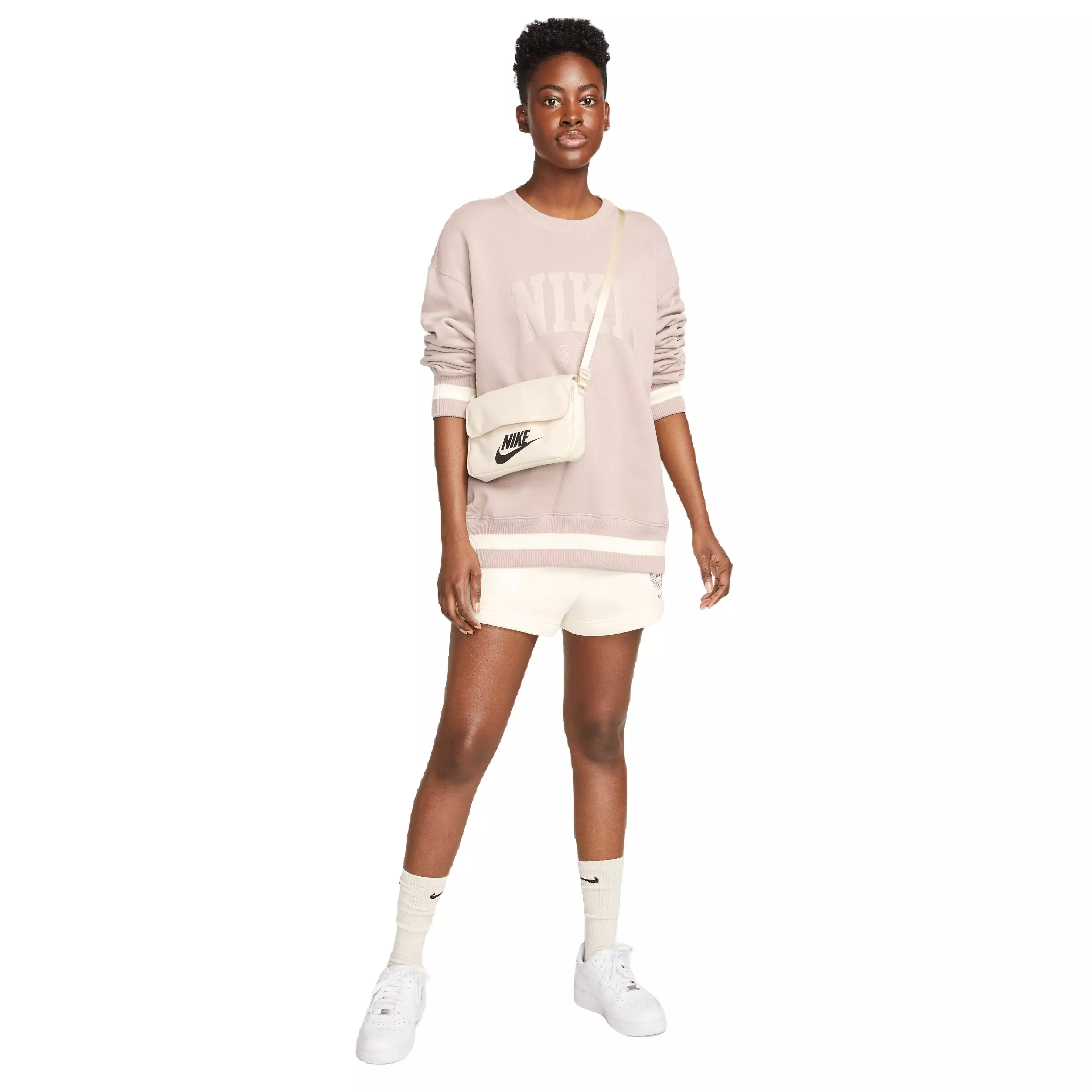 Nike Women's Sportswear Phoenix Fleece Oversized Campus Crewneck Sweatshirt - TAN