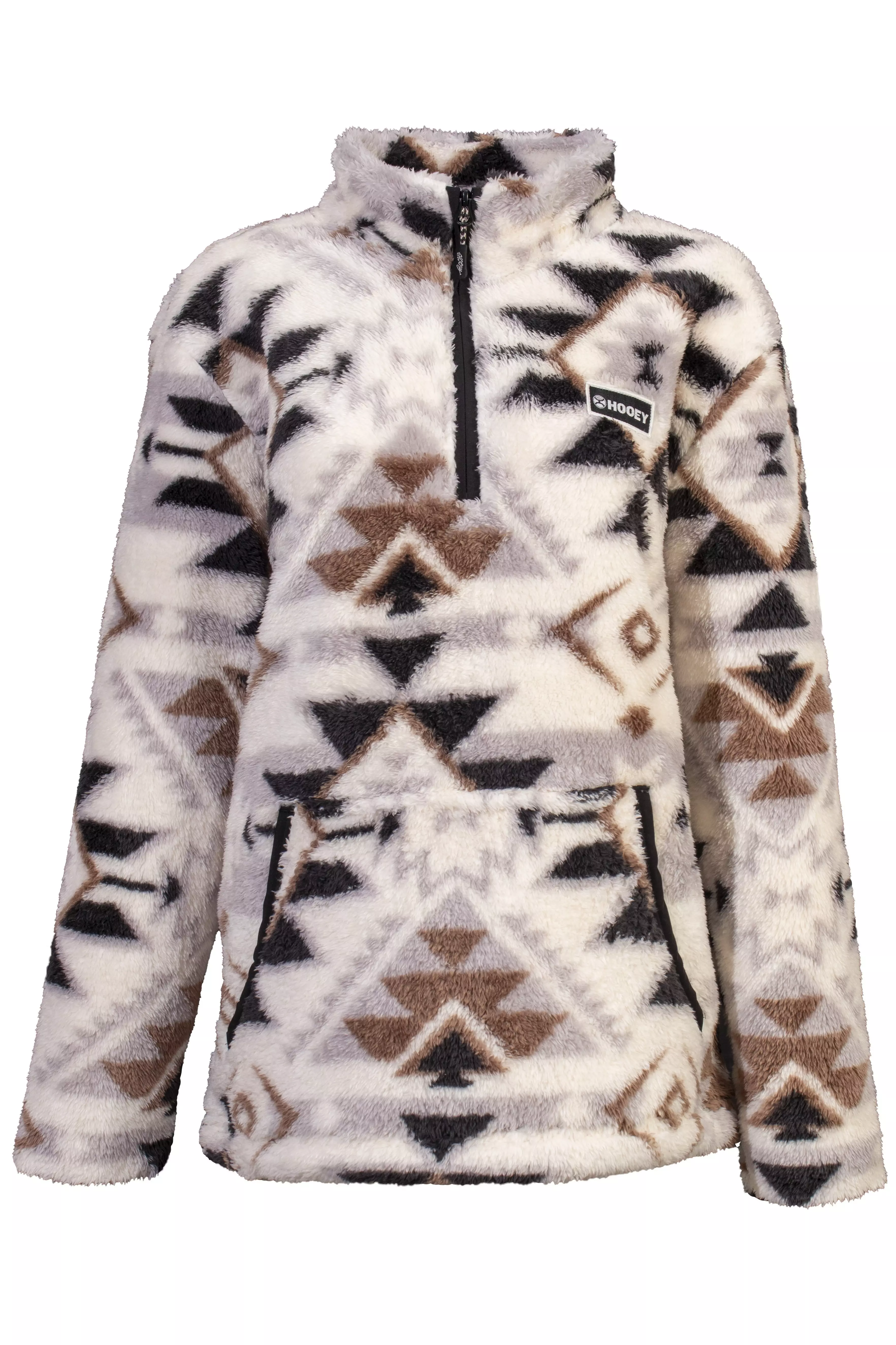 Hooey Women's Sherpa 1/4-Zip Aztec Pullover-Cream - CREAM