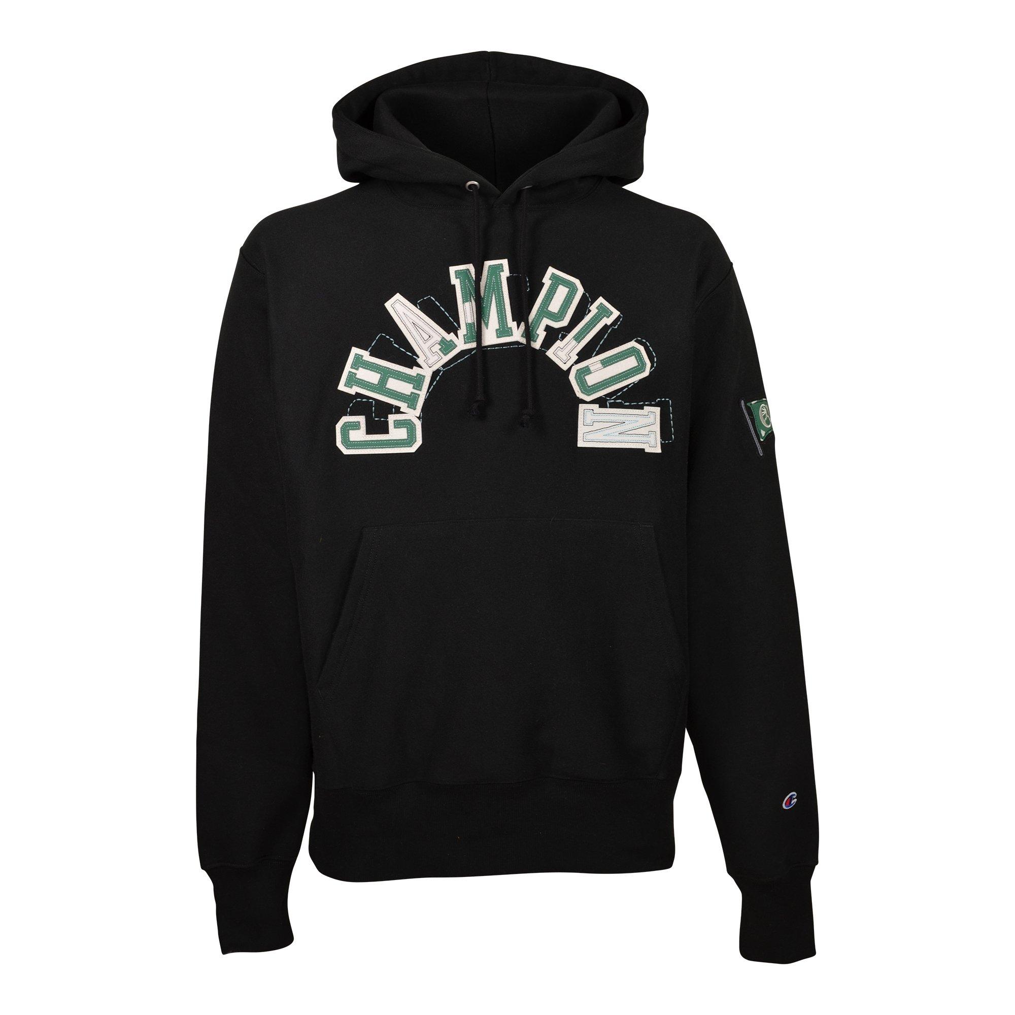 Champion Men's Vintage Collegiate Reverse Weave Hoodie - Black - BLACK Thumbnail View 1