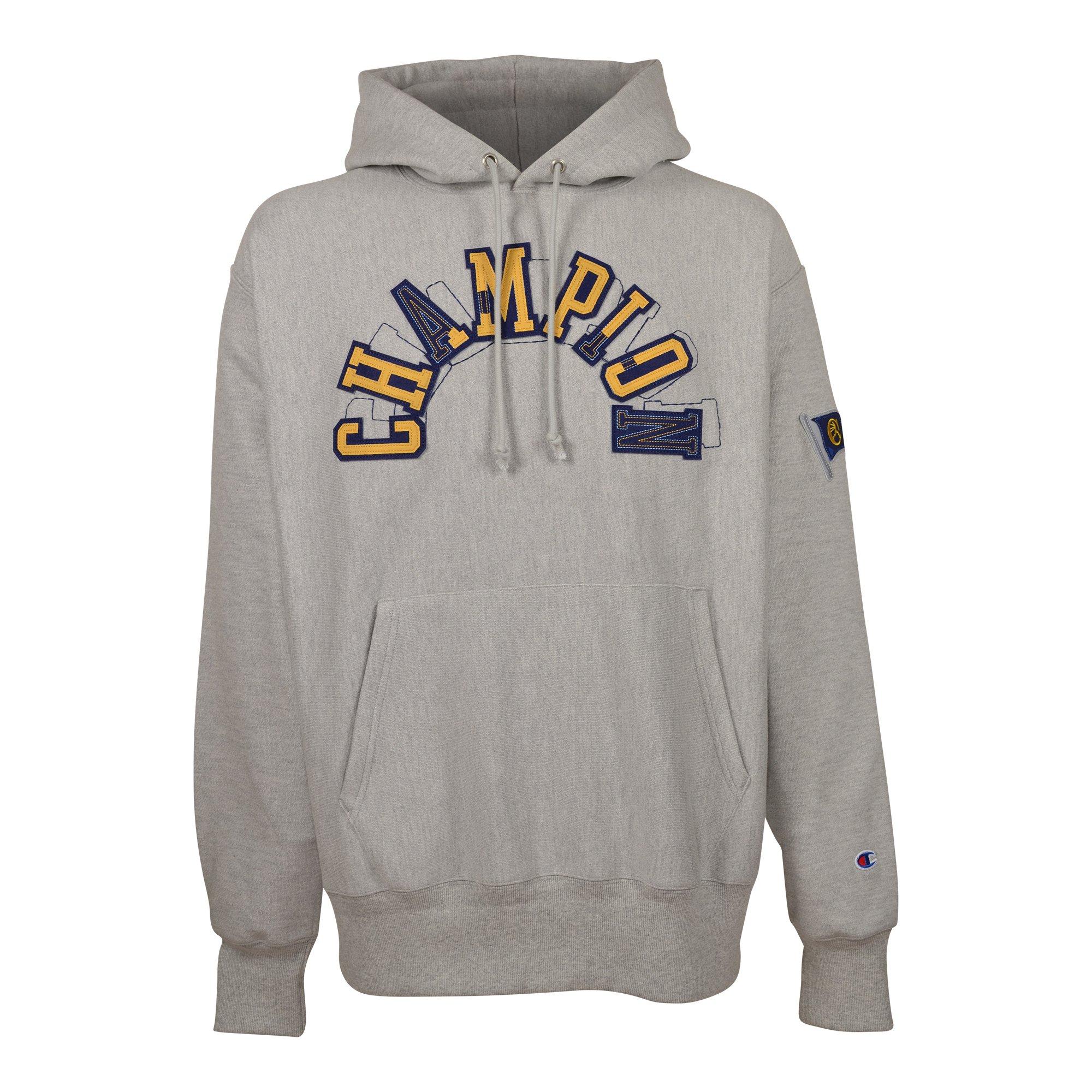 Champion Men s Vintage Collegiate Reverse Weave Hoodie Grey