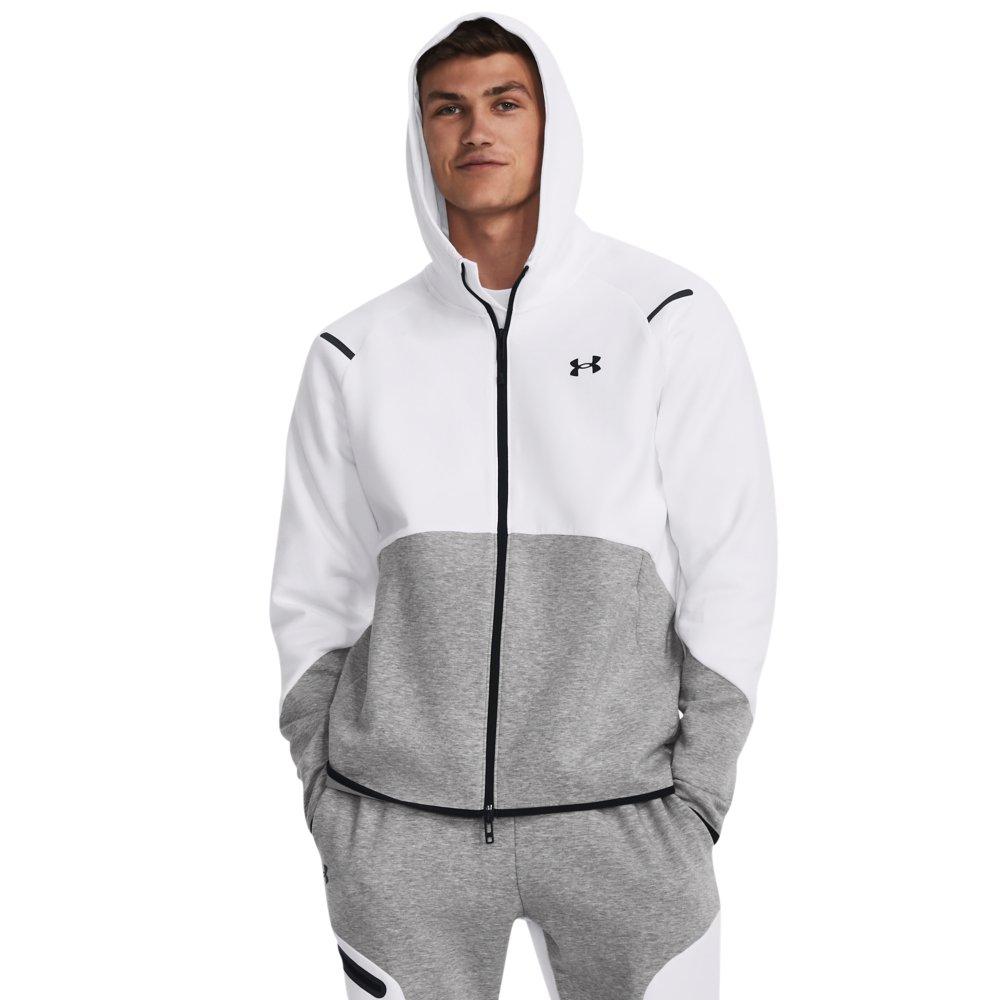 Under Armour Men's Unstoppable Fleece Full-Zip Jacket - WHITE/GREY Thumbnail View 1